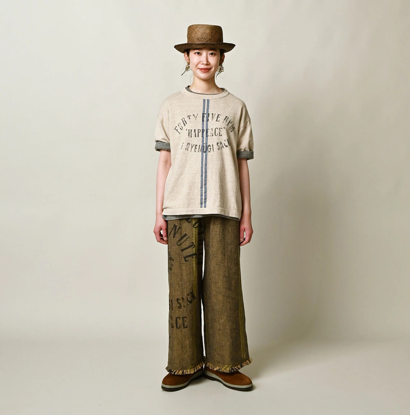 45R(フォーティファイブアール) |ニットソーサックロゴプリントの908Tシャツ