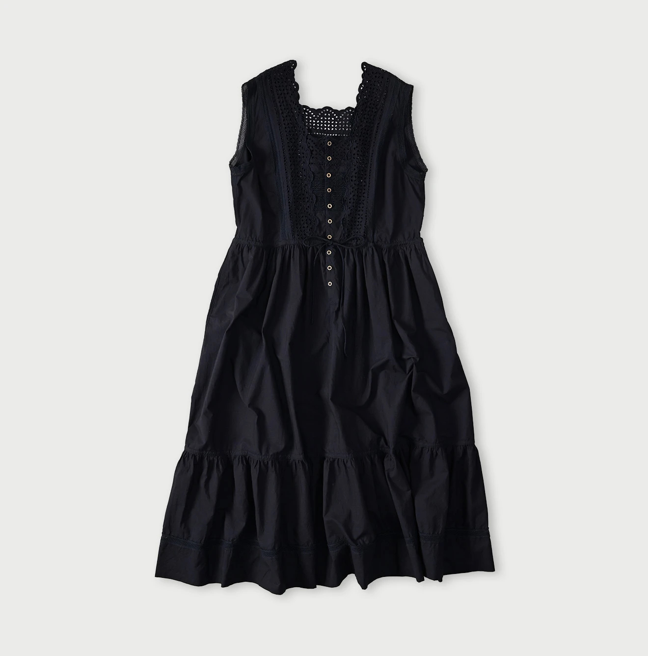 45R(フォーティファイブアール) |バチストカットワークのドレス（インディゴ）