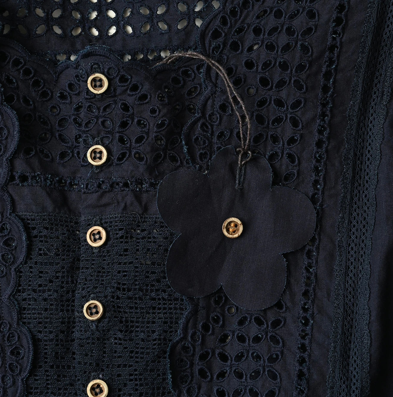 45R(フォーティファイブアール) |バチストカットワークのドレス（インディゴ）