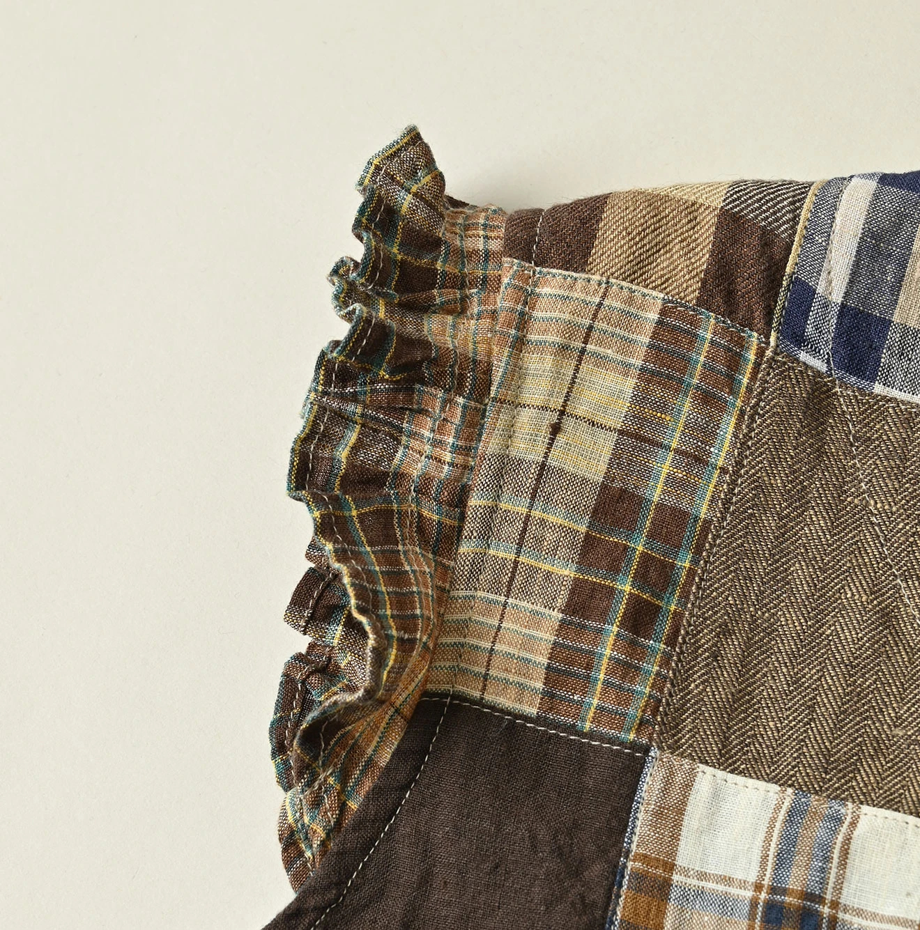 45R(フォーティファイブアール) |インドリネンのパッチワークぽよんドレス