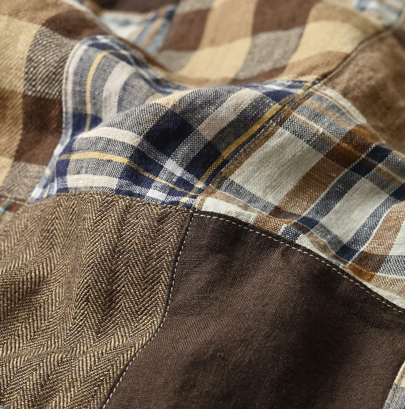 45R(フォーティファイブアール) |インドリネンのパッチワークぽよんドレス