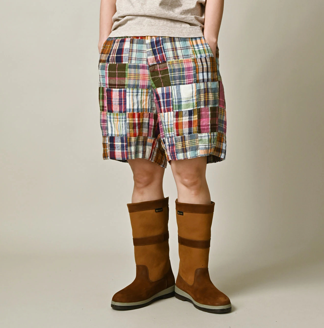 45R(フォーティファイブアール) |インドリネンの908パッチワークニームショーツ