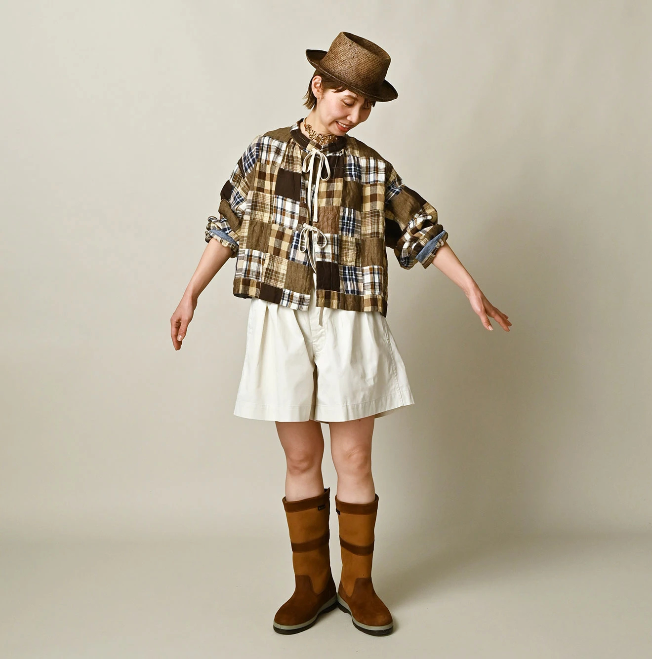 45R(フォーティファイブアール) |インドリネンのパッチワークミリタリーミニスモック