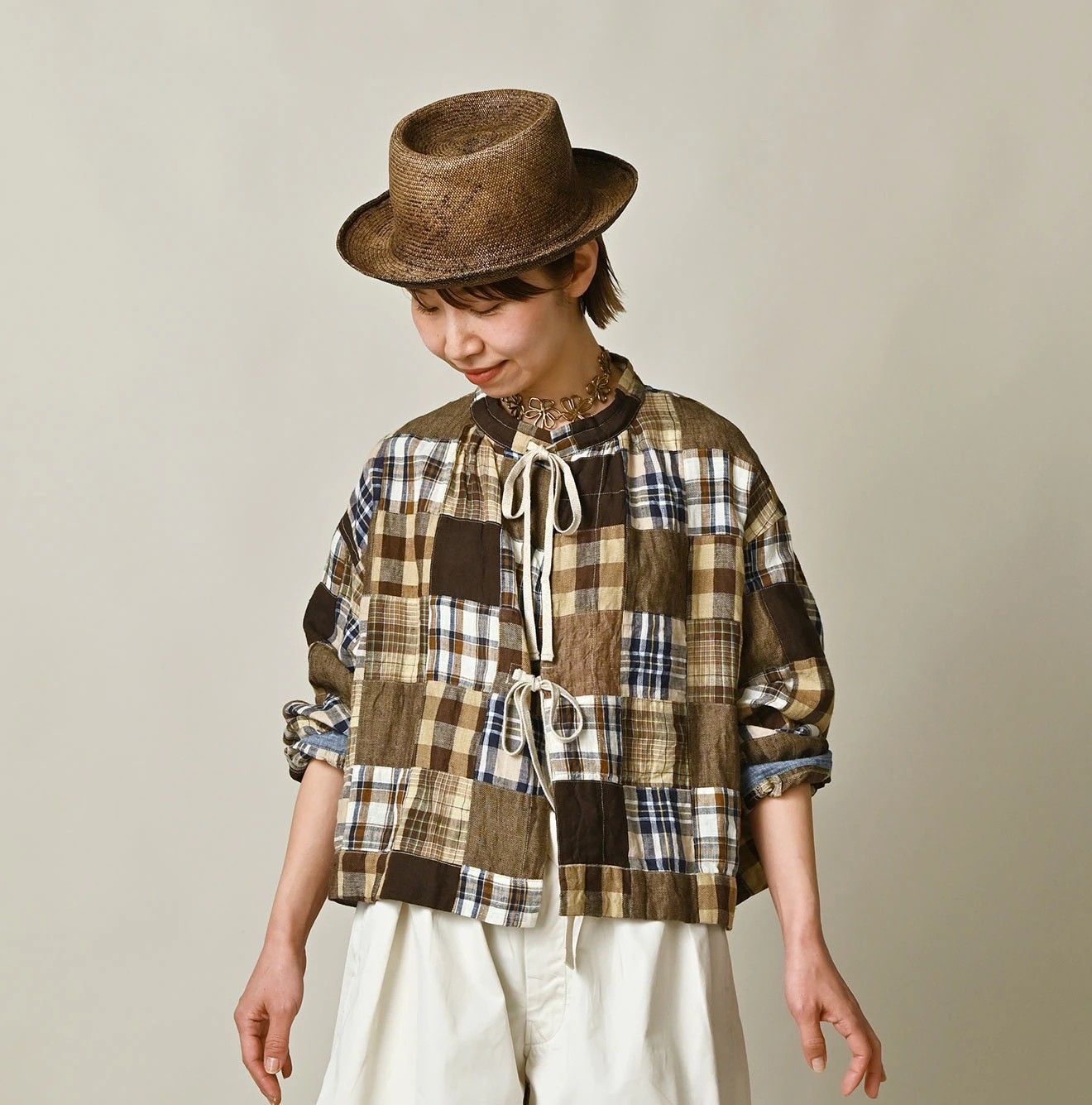 45R(フォーティファイブアール) |インドリネンのパッチワークミリタリーミニスモック