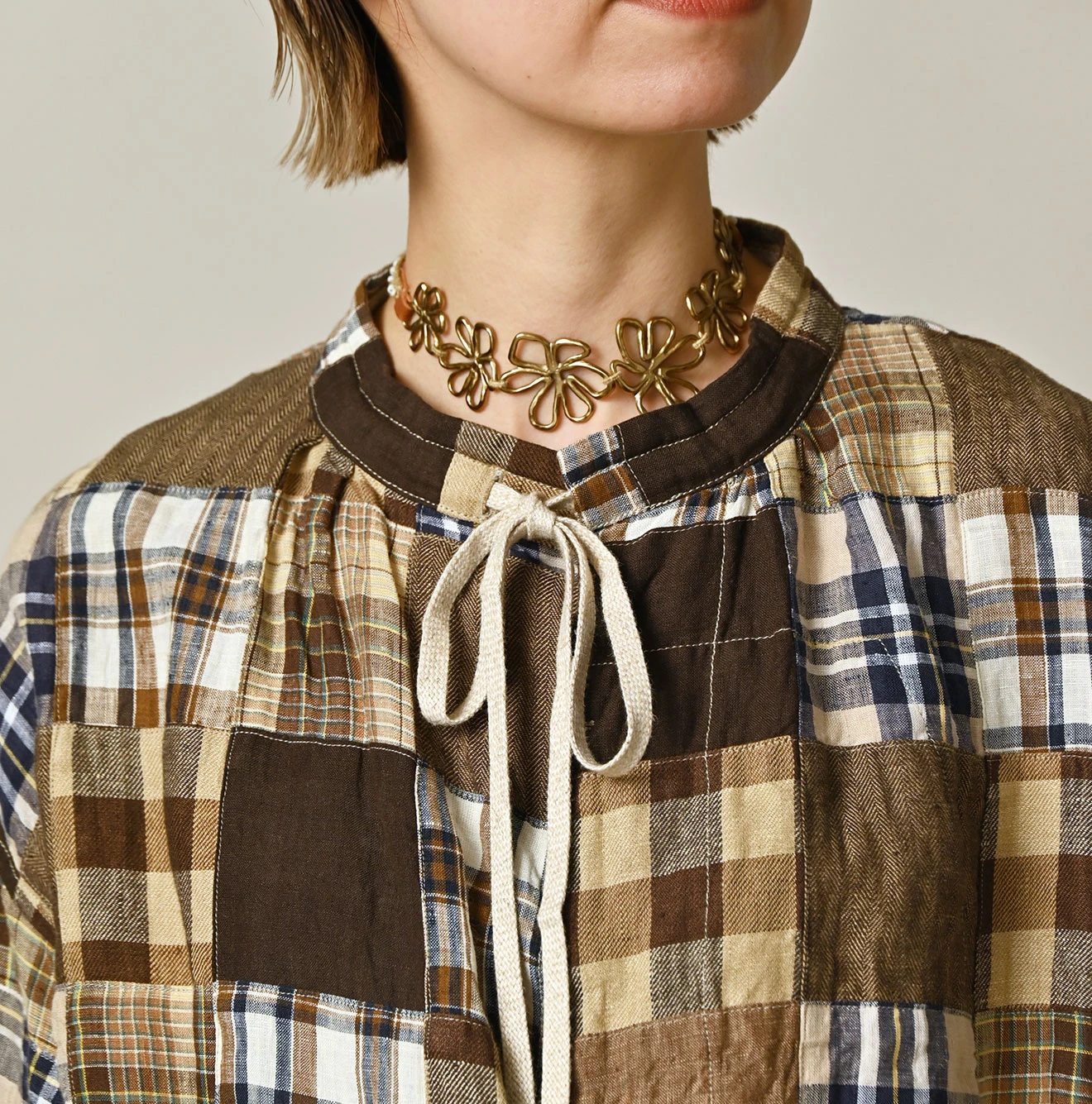 45R(フォーティファイブアール) |インドリネンのパッチワークミリタリーミニスモック