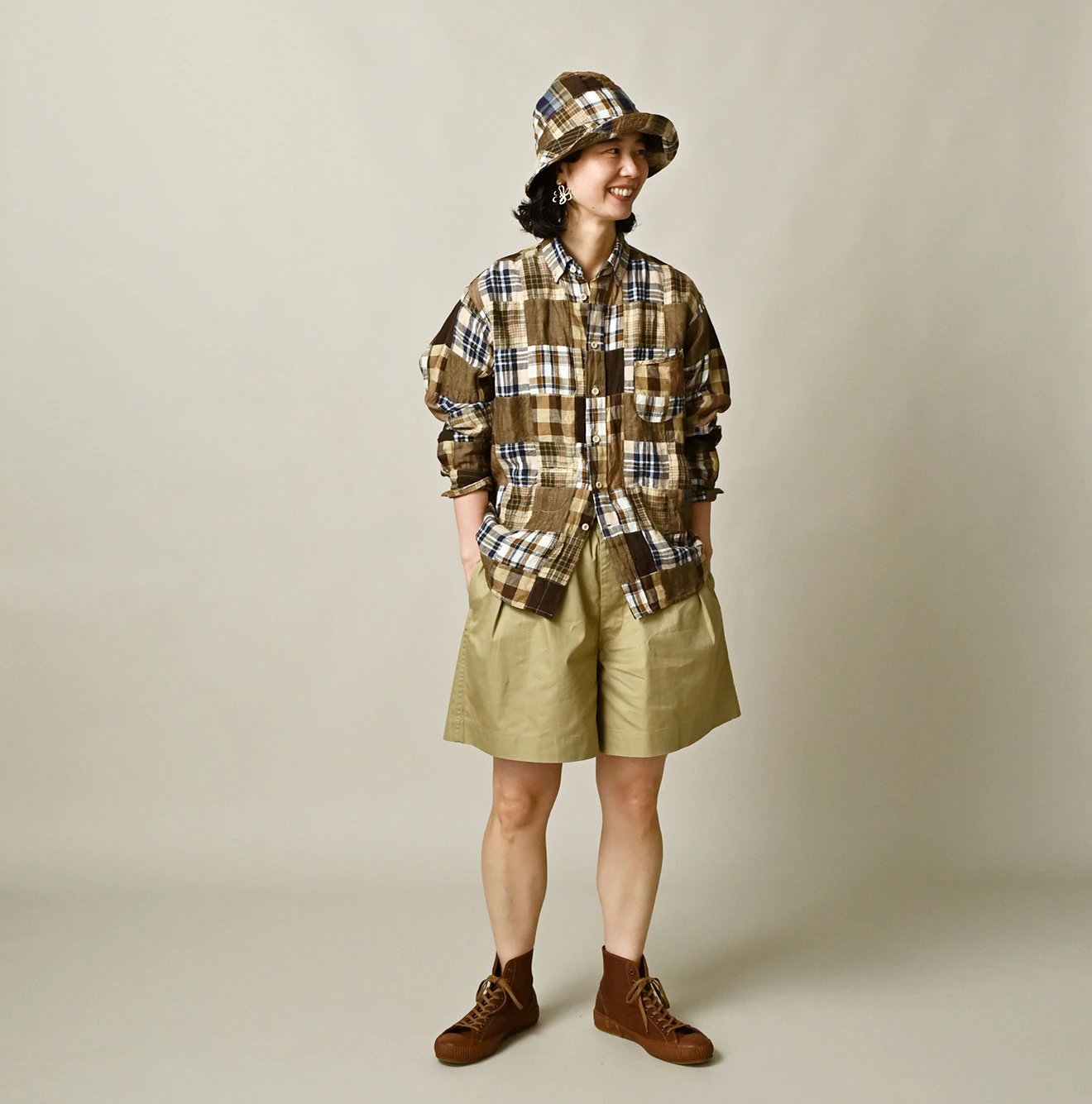 45R(フォーティファイブアール) |インドリネンの908パッチワークオーシャンシャツ