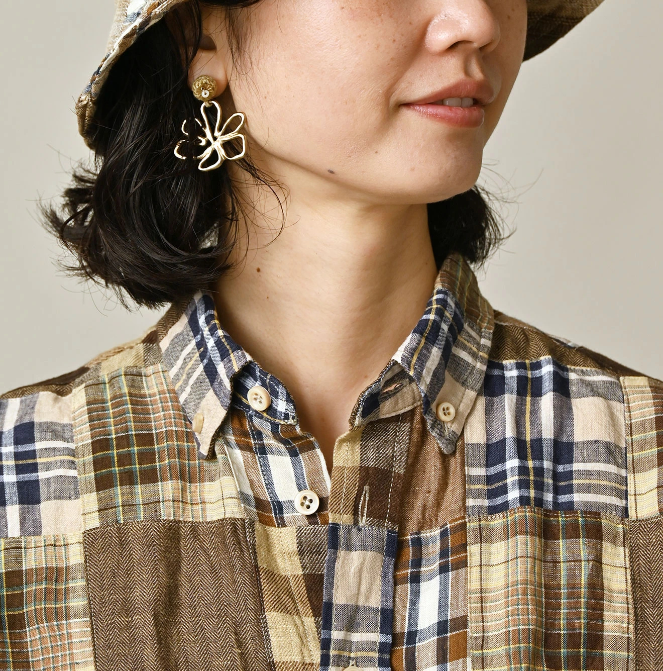 45R(フォーティファイブアール) |インドリネンの908パッチワークオーシャンシャツ