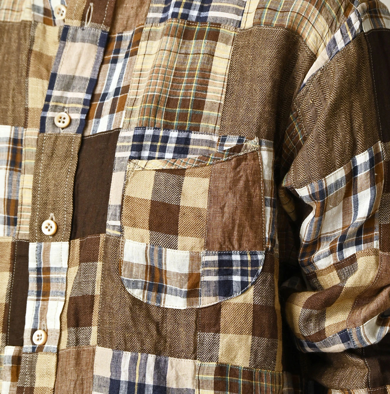 45R(フォーティファイブアール) |インドリネンの908パッチワークオーシャンシャツ