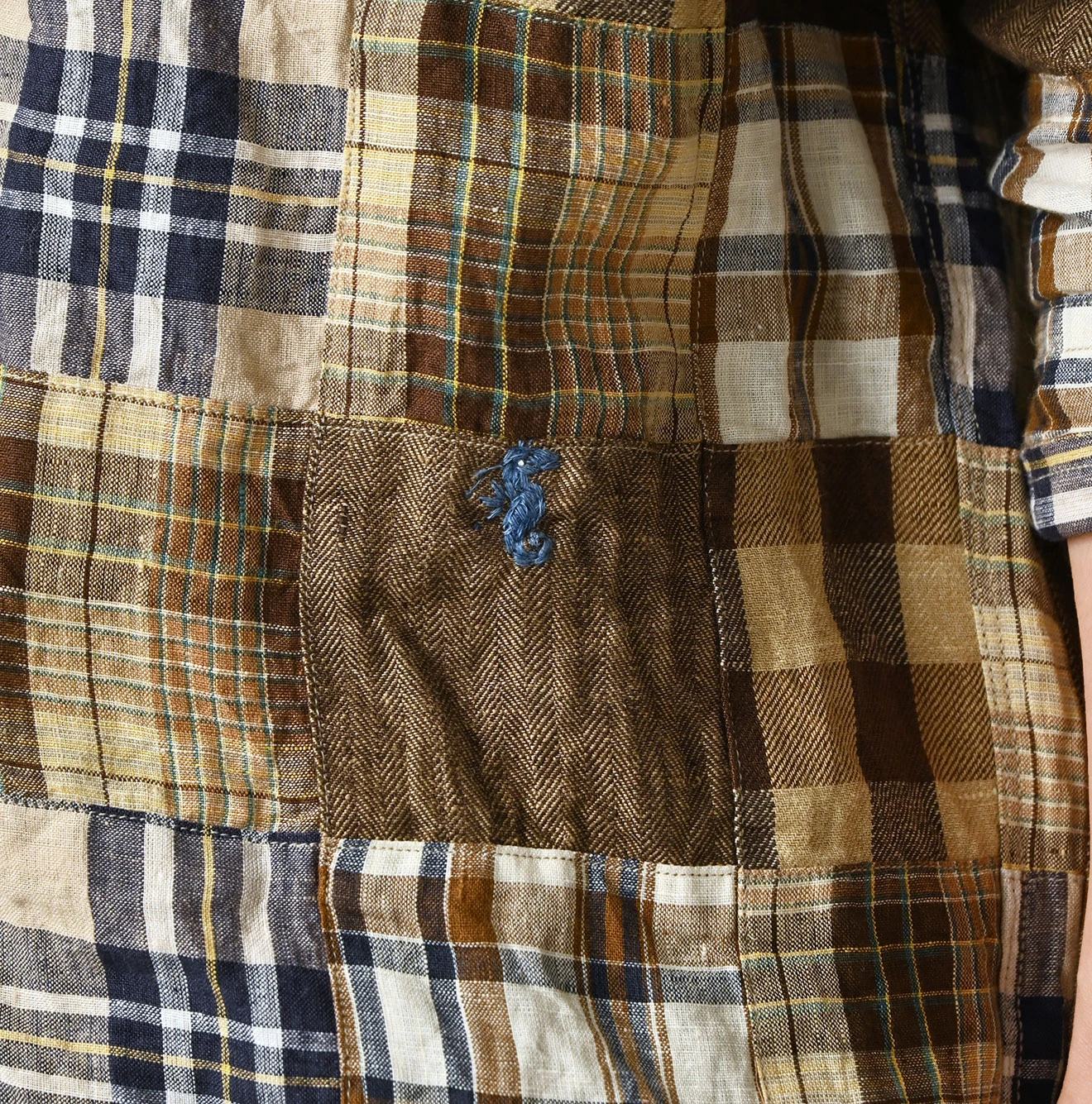 45R(フォーティファイブアール) |インドリネンの908パッチワークオーシャンシャツ