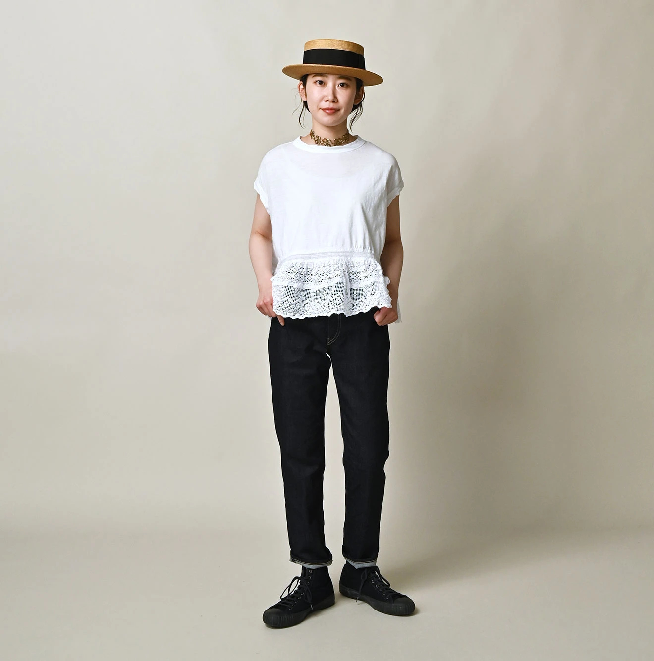 45R(フォーティファイブアール) |麦比古ストレッチデニムのサブリナ5（濃）