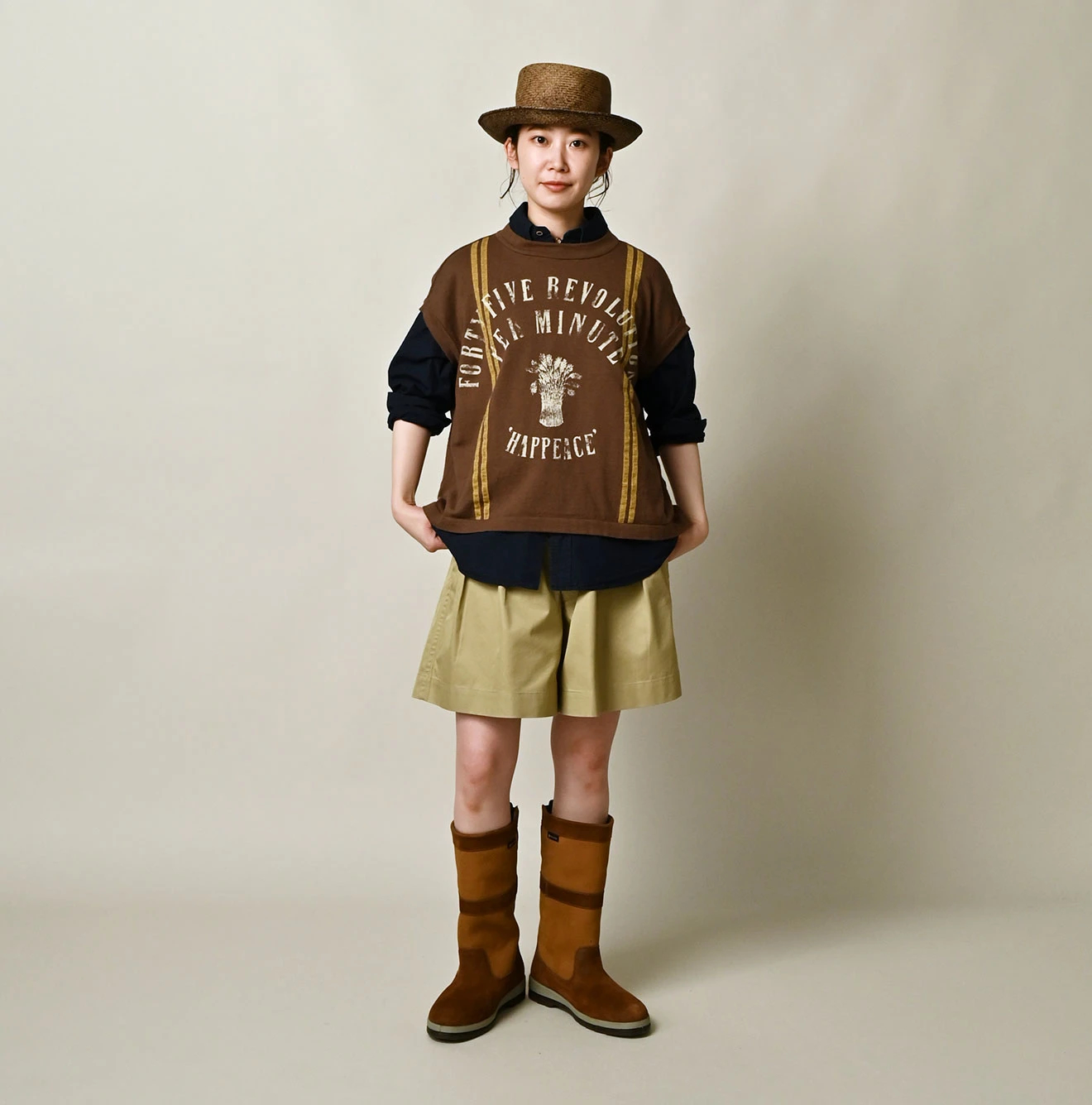 45R(フォーティファイブアール) |サックロゴプリントニットソーのMキャミ