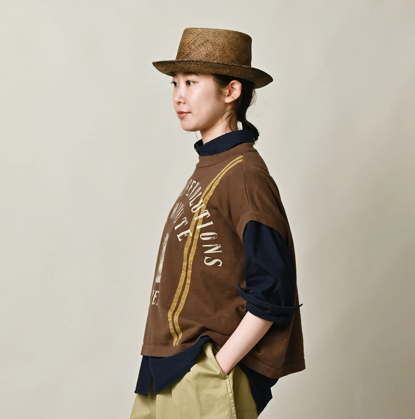 45R(フォーティファイブアール) |サックロゴプリントニットソーのMキャミ