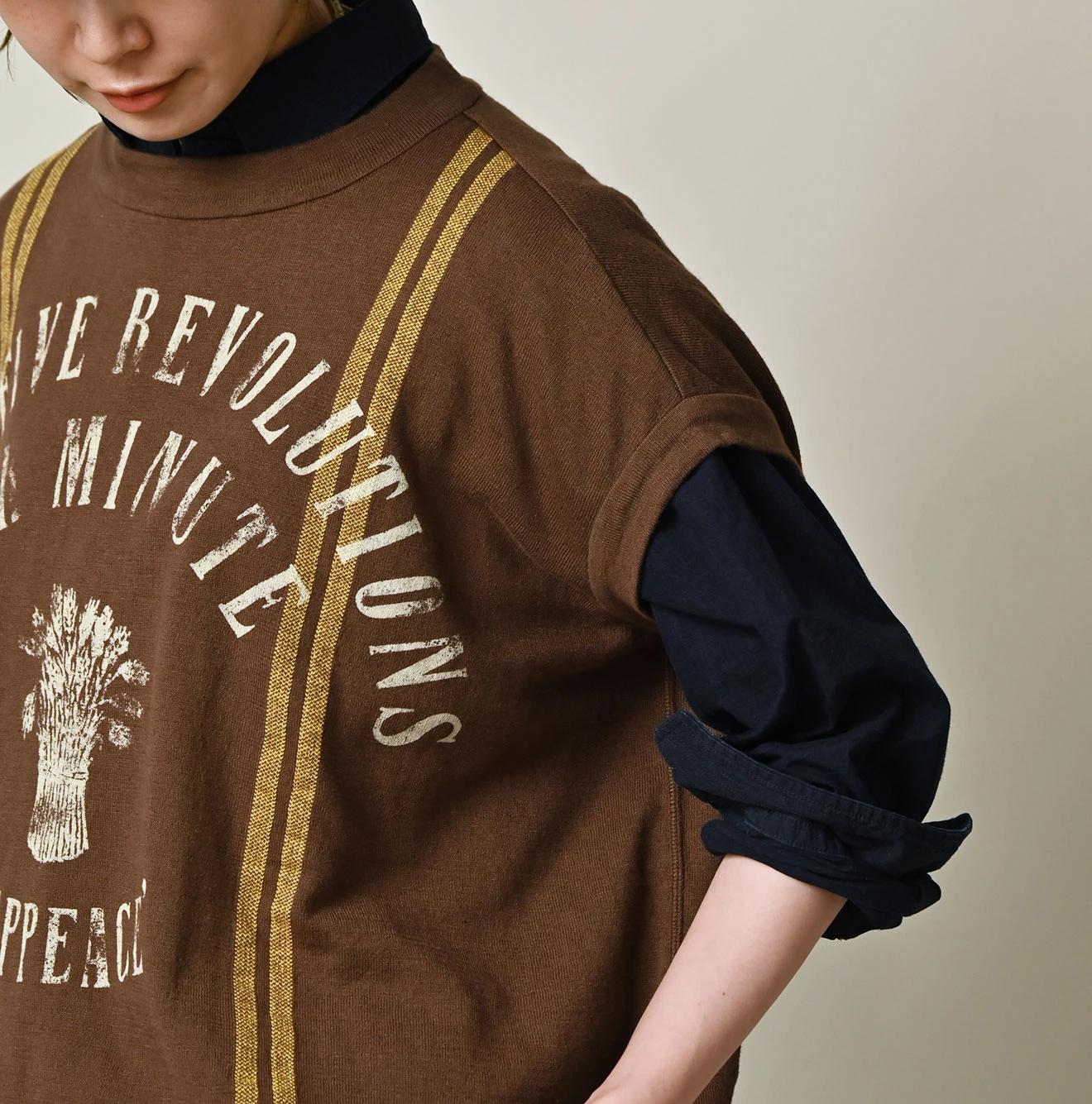 45R(フォーティファイブアール) |サックロゴプリントニットソーのMキャミ