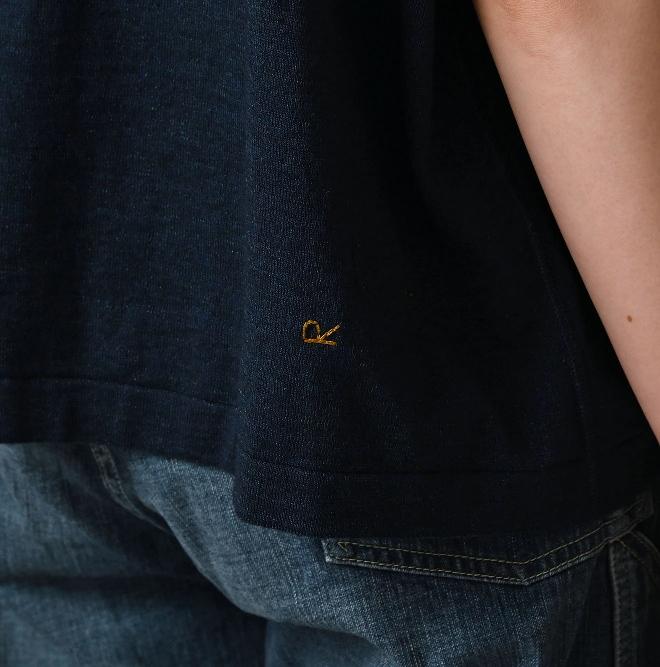 45R(フォーティファイブアール) |サックロゴプリントニットソーのMキャミ（インディゴ）