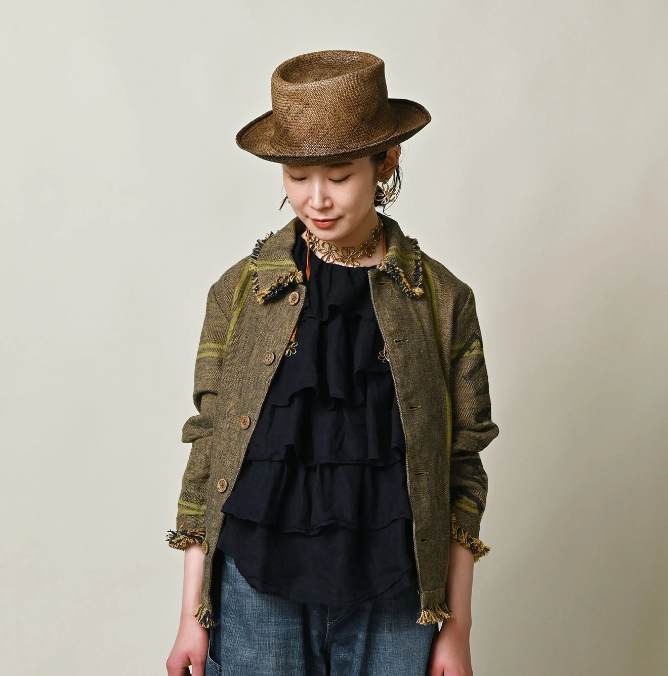 45R(フォーティファイブアール) |インドリネンサックのプティカバーオール（藍）