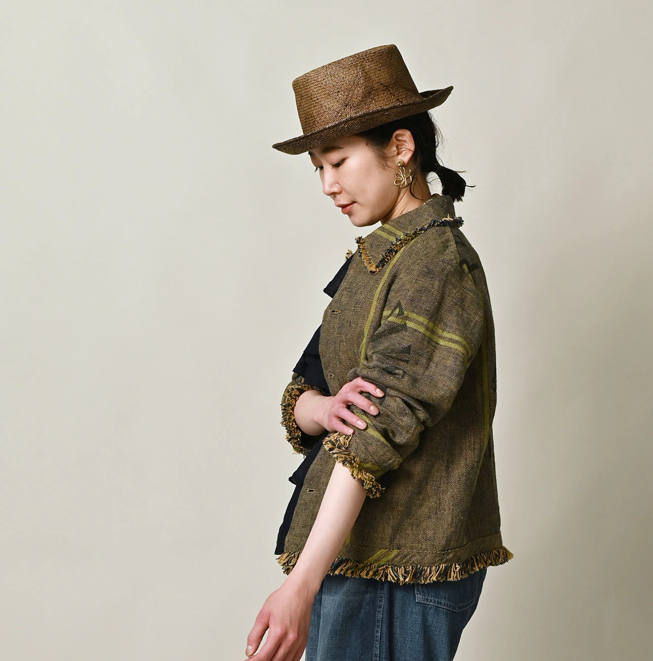 45R(フォーティファイブアール) |インドリネンサックのプティカバーオール（藍）