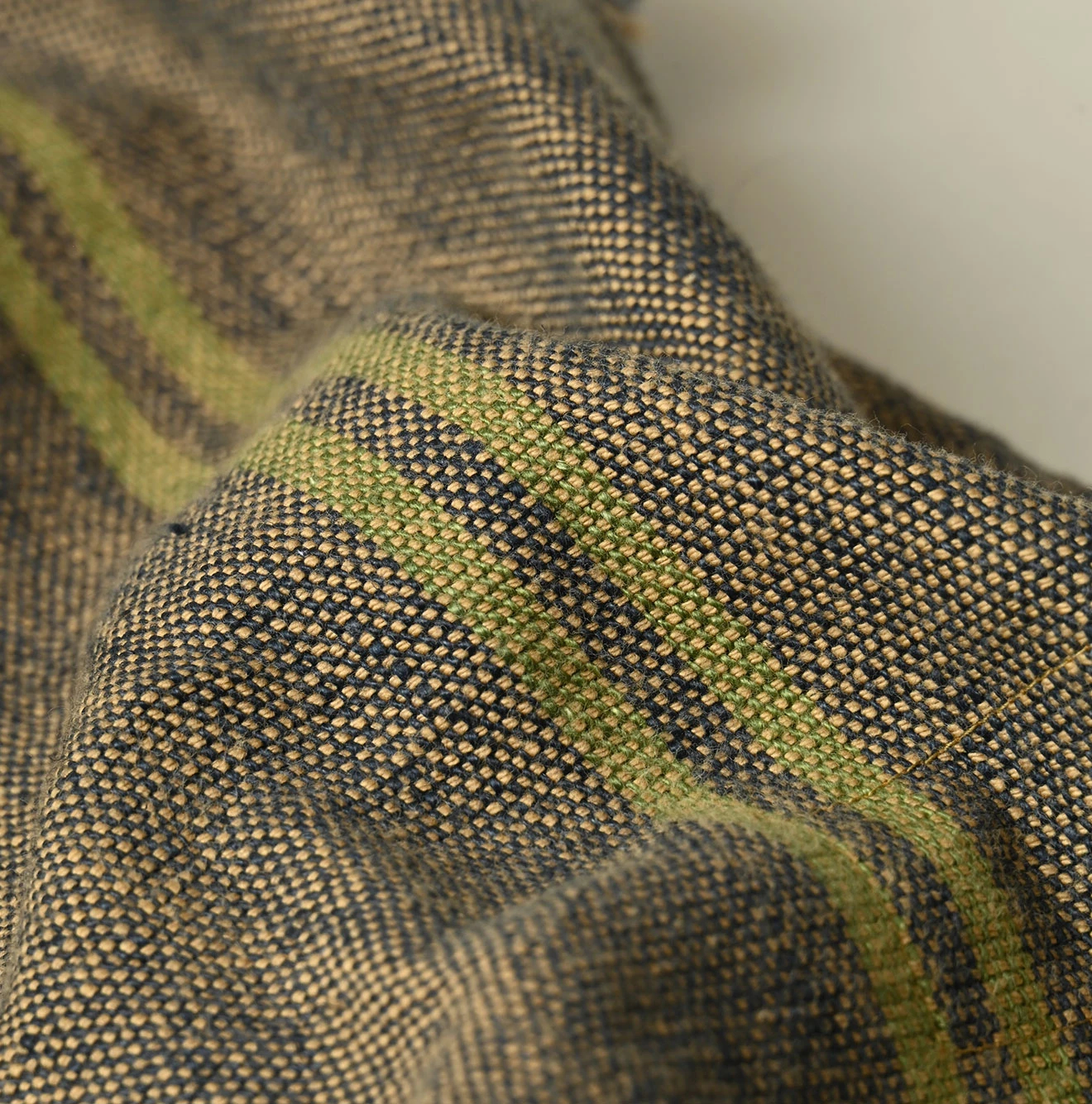 45R(フォーティファイブアール) |インドリネンサックのフリンジノースリーブトップ（藍）