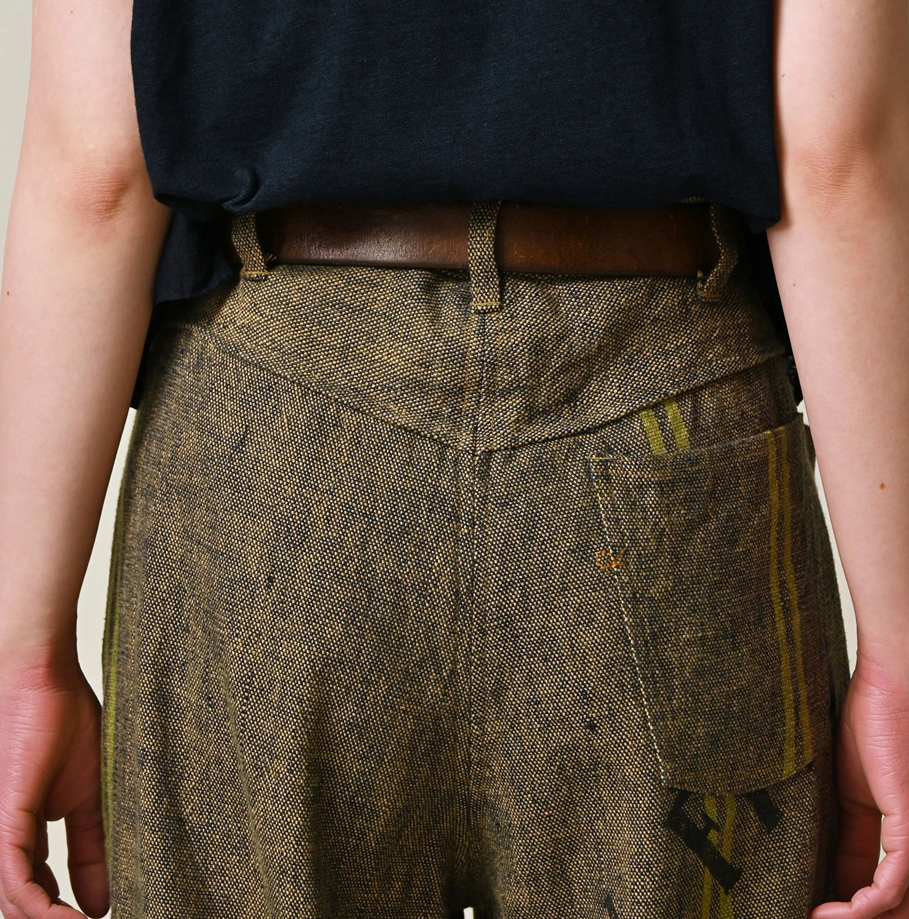 45R(フォーティファイブアール) |インドリネンサックのフリンジパンツ（藍）