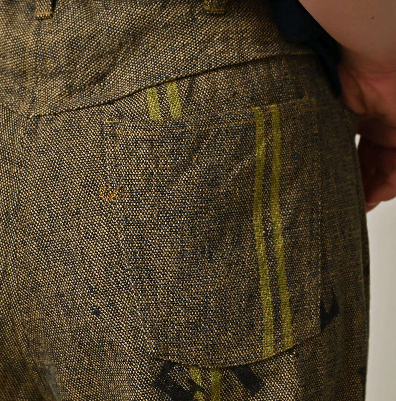 45R(フォーティファイブアール) |インドリネンサックのフリンジパンツ（藍）