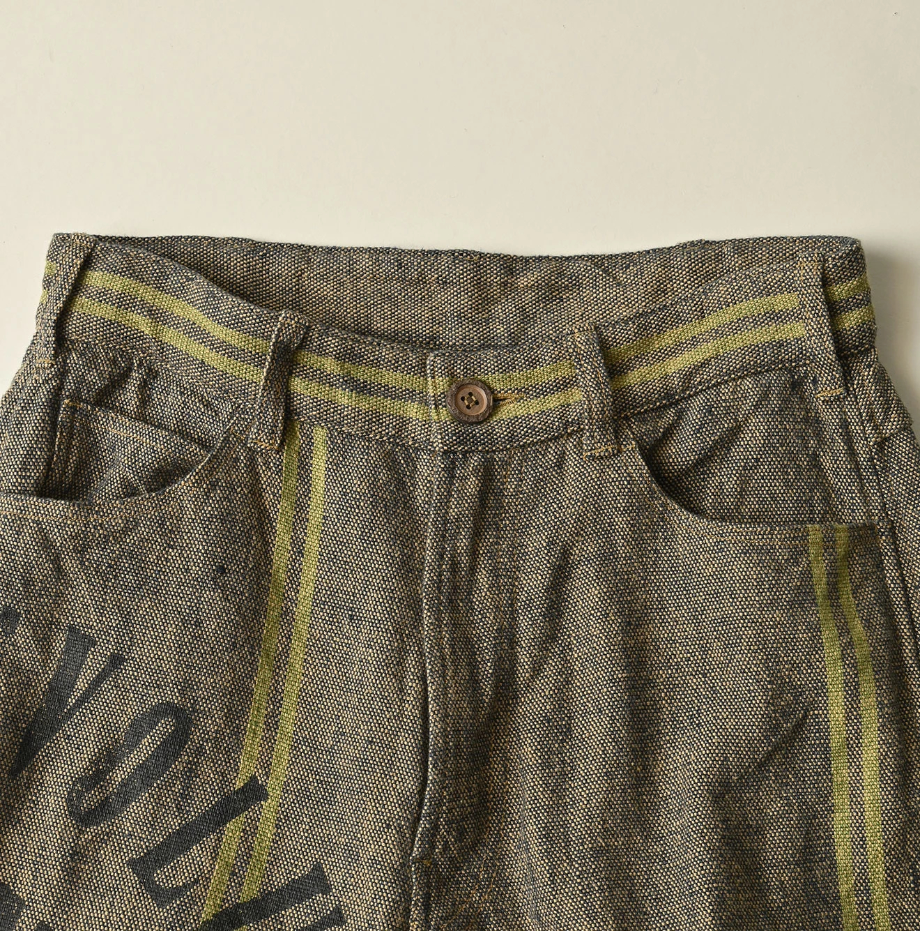 45R(フォーティファイブアール) |インドリネンサックのフリンジパンツ（藍）