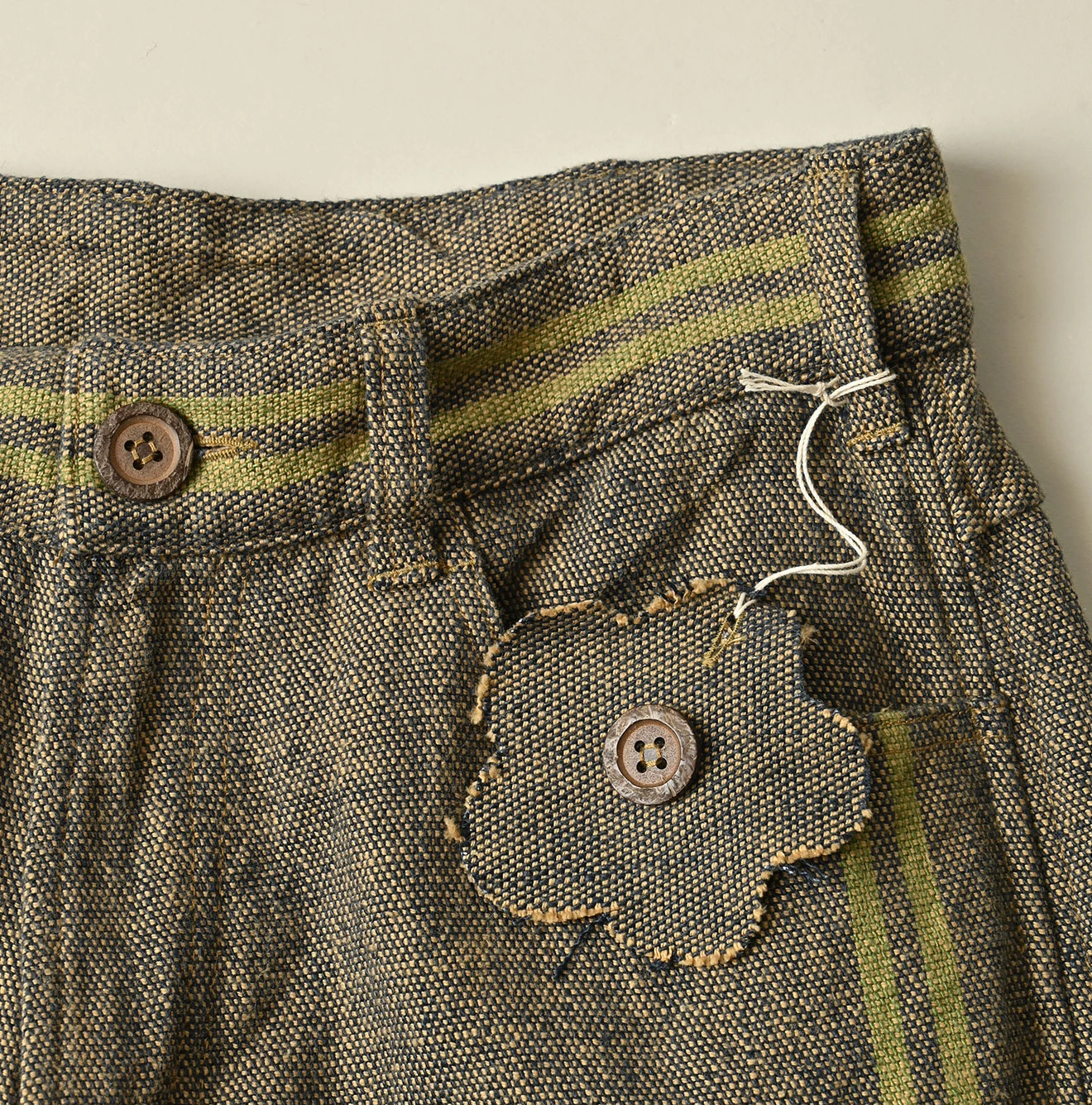 45R(フォーティファイブアール) |インドリネンサックのフリンジパンツ（藍）