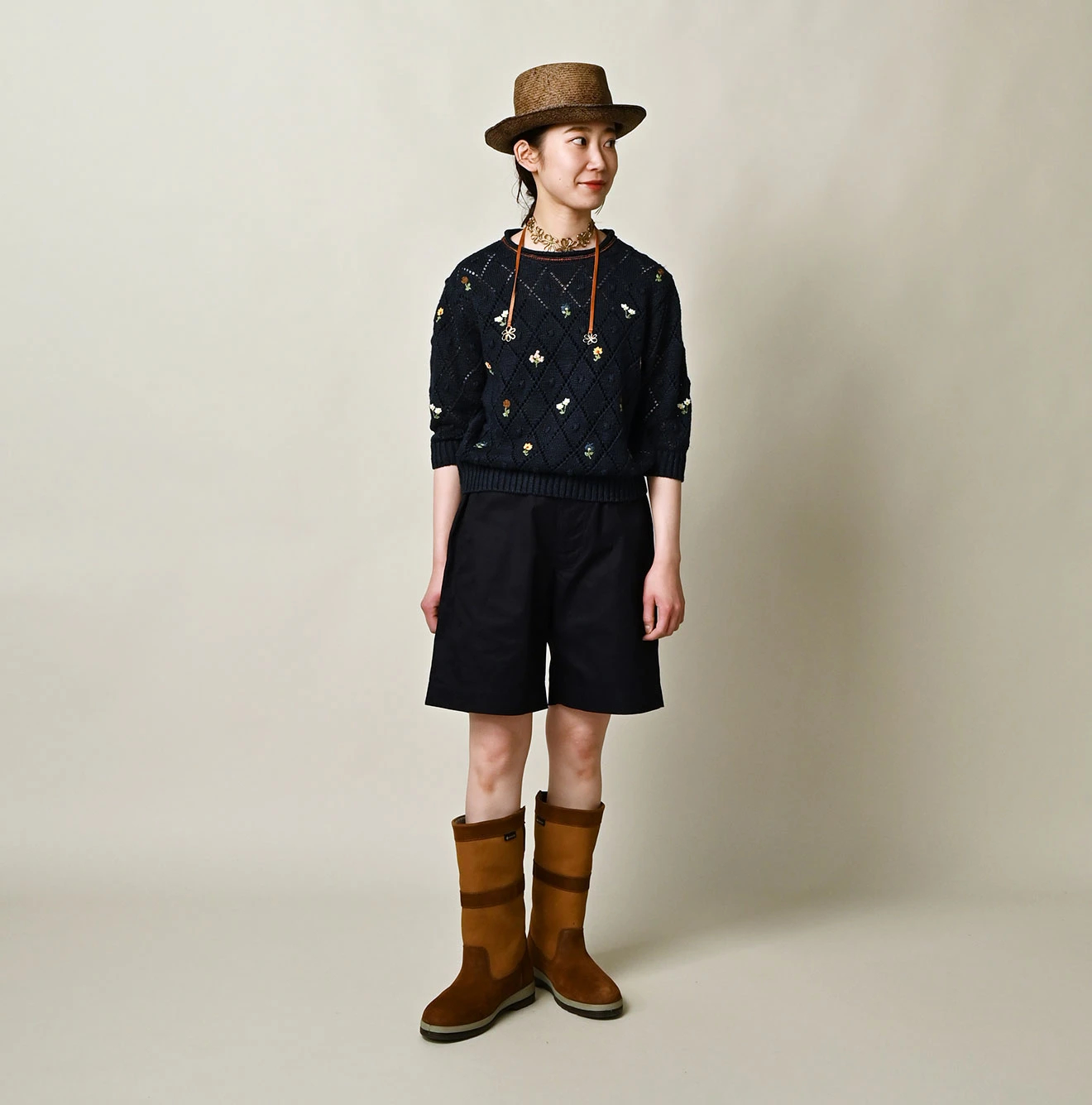 45R(フォーティファイブアール) |リネンヒッピーフラワーのパフセーター