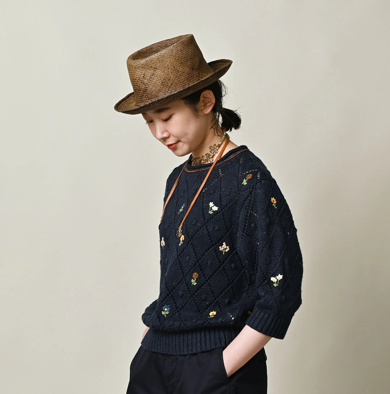 45R(フォーティファイブアール) |リネンヒッピーフラワーのパフセーター