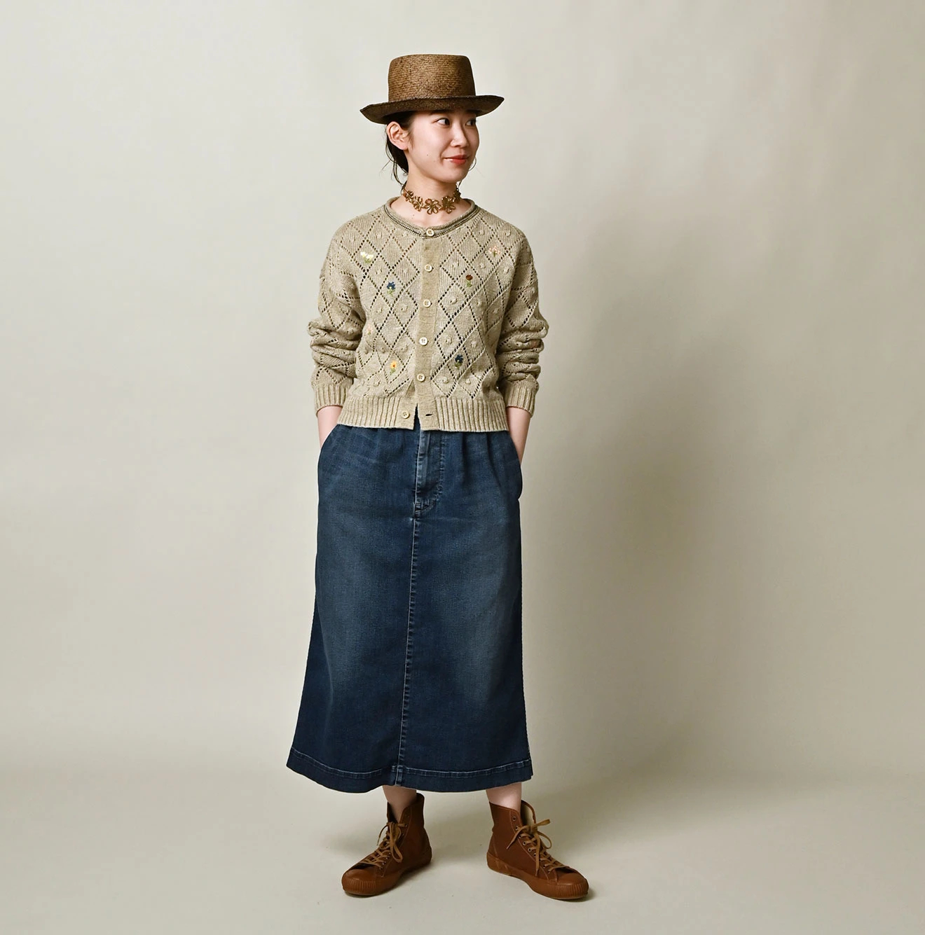 45R(フォーティファイブアール) |リネンヒッピーフラワーのボレロ