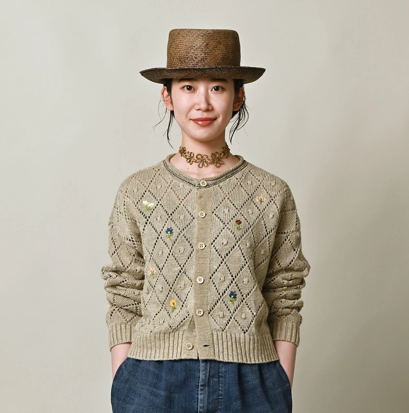 45R(フォーティファイブアール) |リネンヒッピーフラワーのボレロ