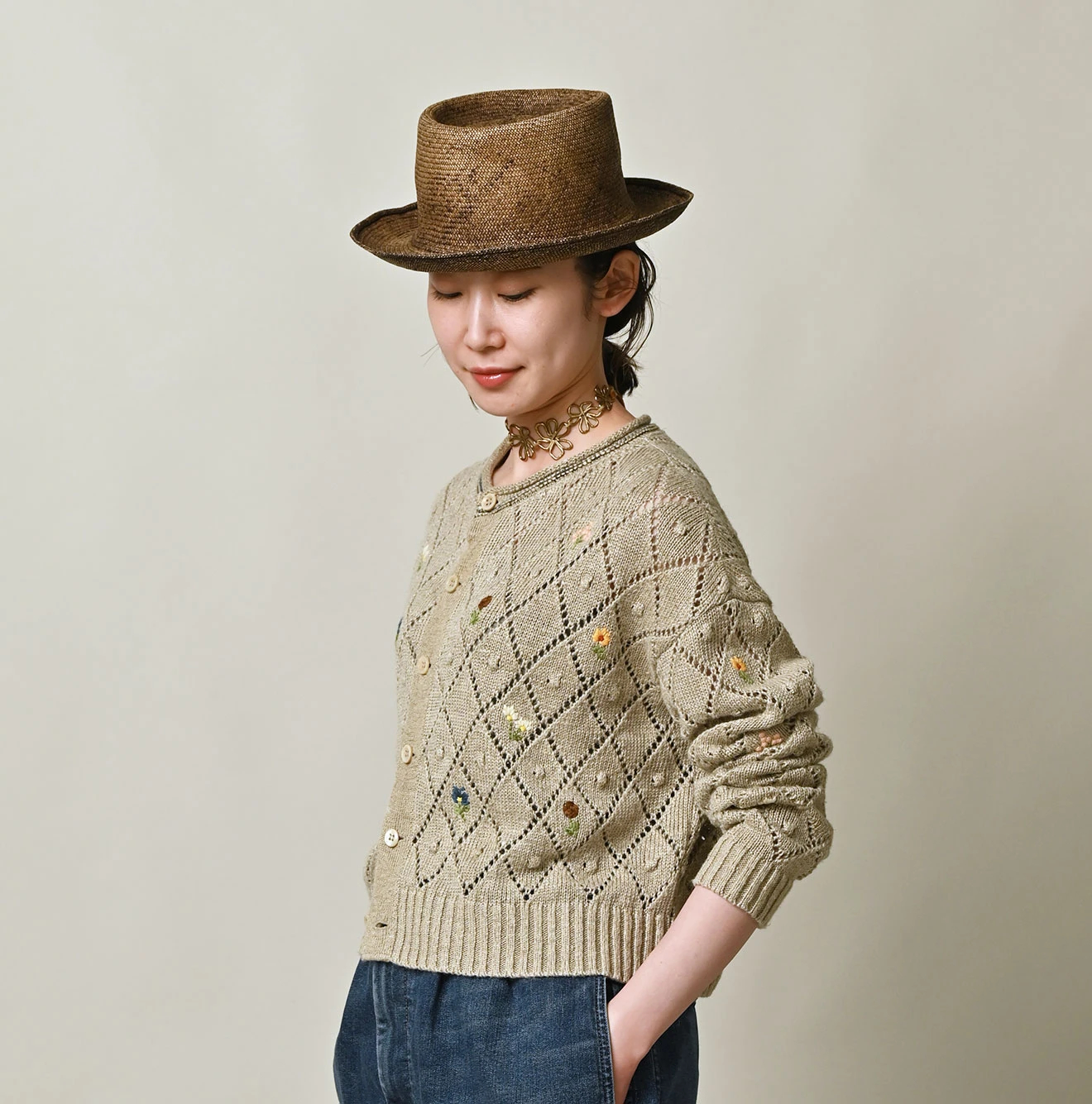 45R(フォーティファイブアール) |リネンヒッピーフラワーのボレロ