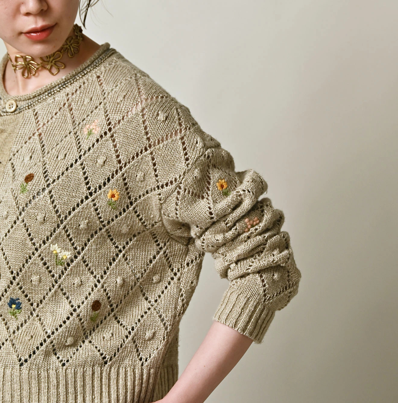 45R(フォーティファイブアール) |リネンヒッピーフラワーのボレロ