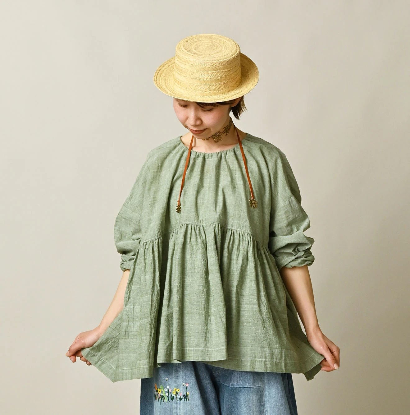 45R(フォーティファイブアール) |ONEONE 宝物のギャザーブラウス