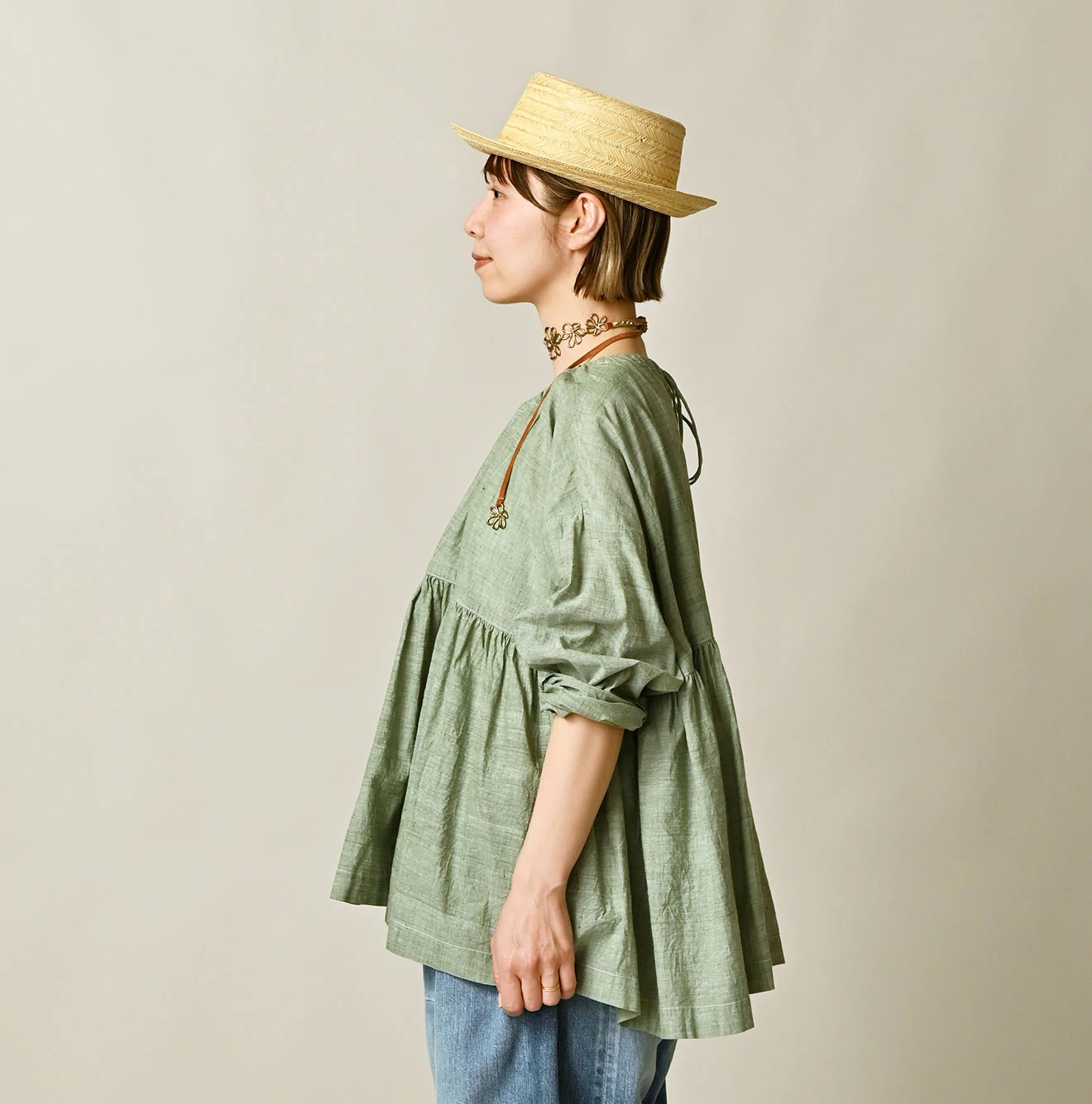 45R(フォーティファイブアール) |ONEONE 宝物のギャザーブラウス