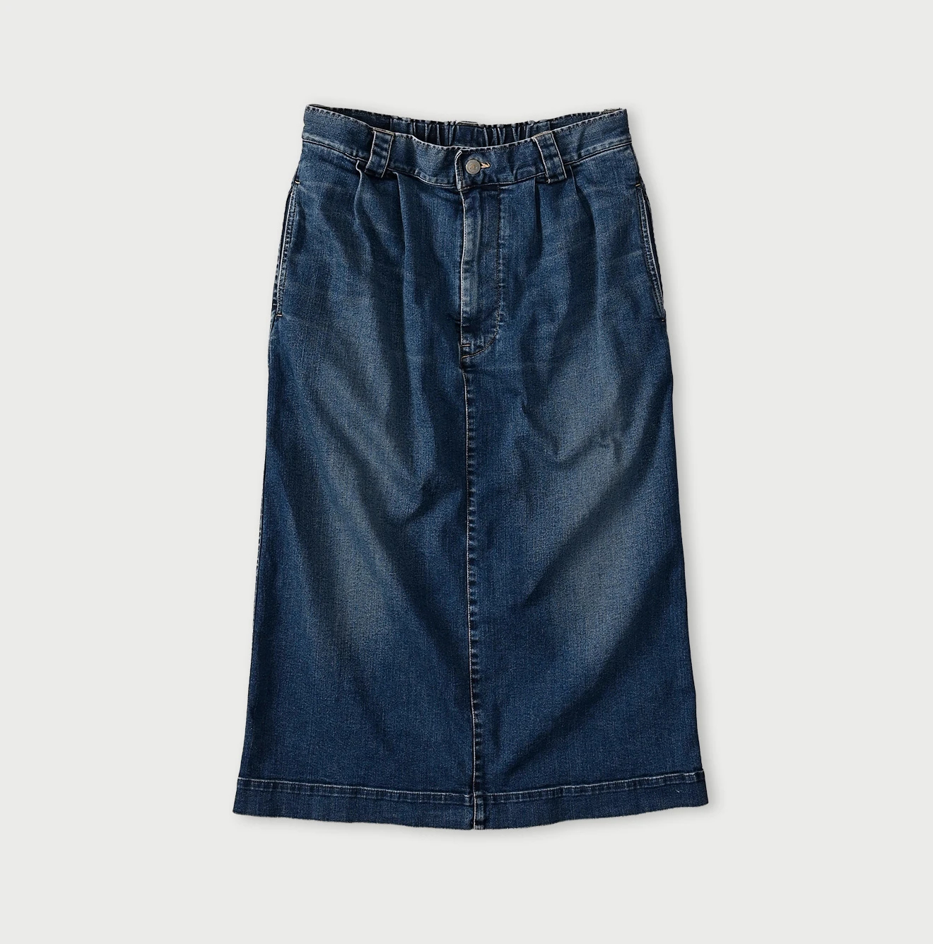 45R(フォーティファイブアール) |麦比古ストレッチデニムのペンシルスカート（重）
