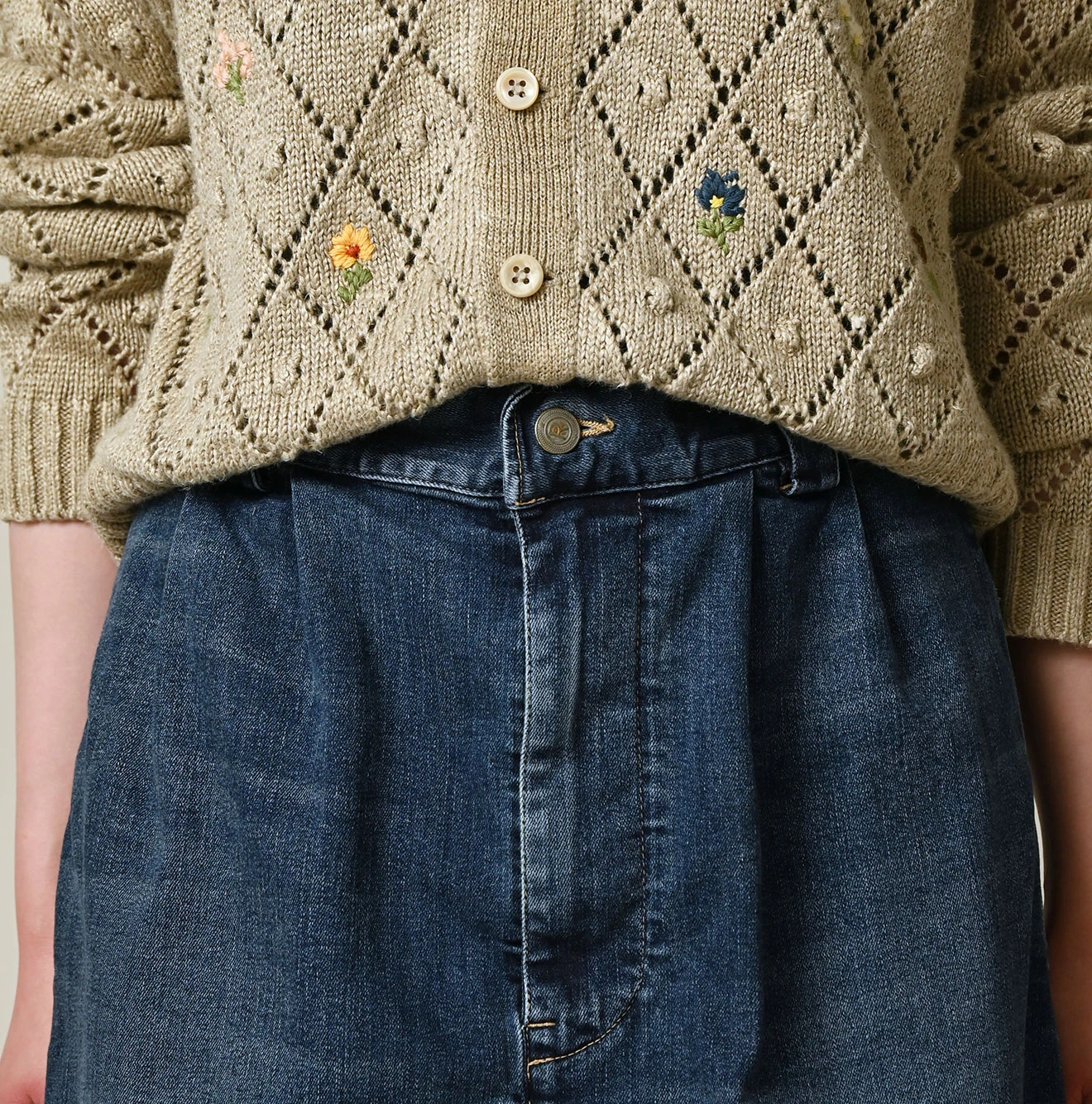 45R(フォーティファイブアール) |麦比古ストレッチデニムのペンシルスカート（重）