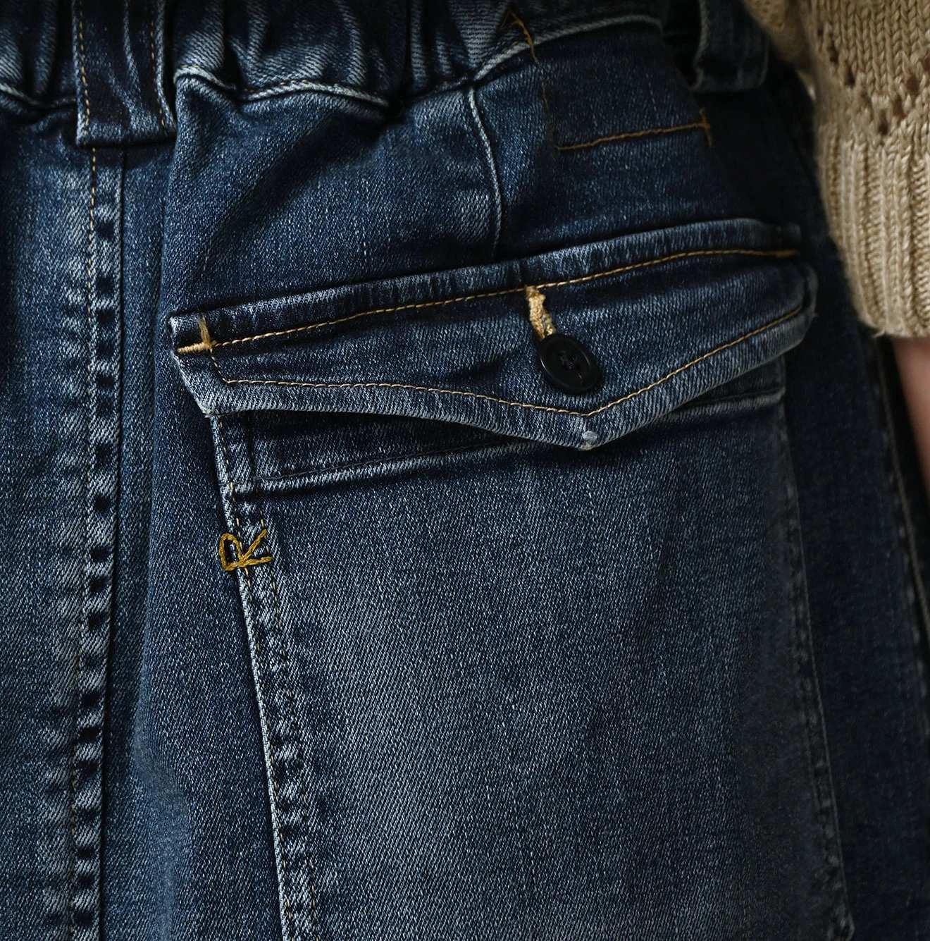 45R(フォーティファイブアール) |麦比古ストレッチデニムのペンシルスカート（重）