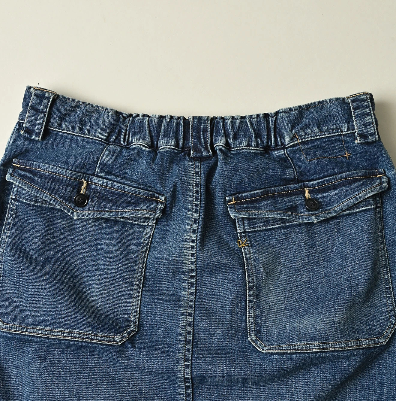 45R(フォーティファイブアール) |麦比古ストレッチデニムのペンシルスカート（重）