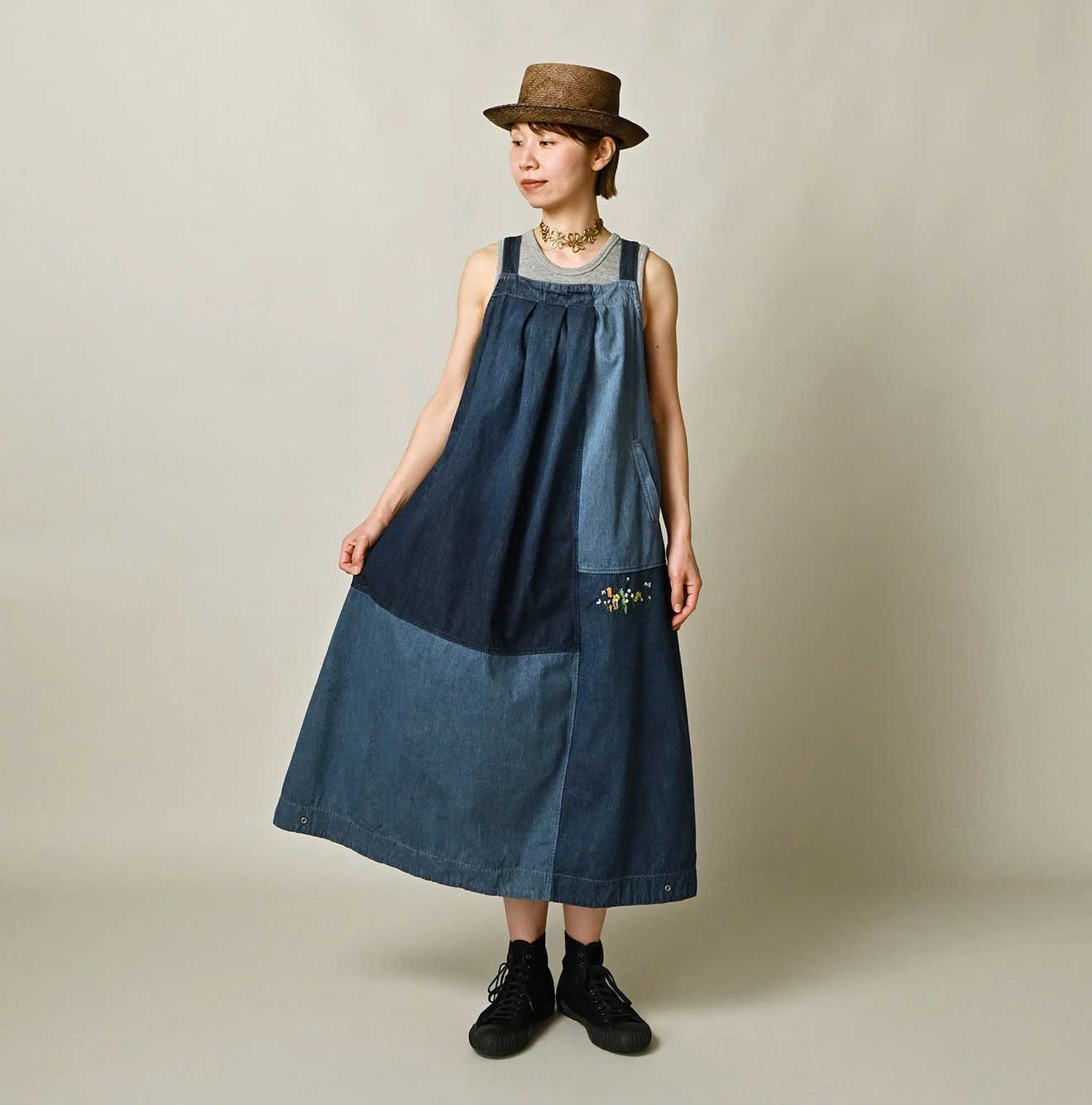 45R(フォーティファイブアール) |ヒッピーパッチワークのタックタックドレス（重）