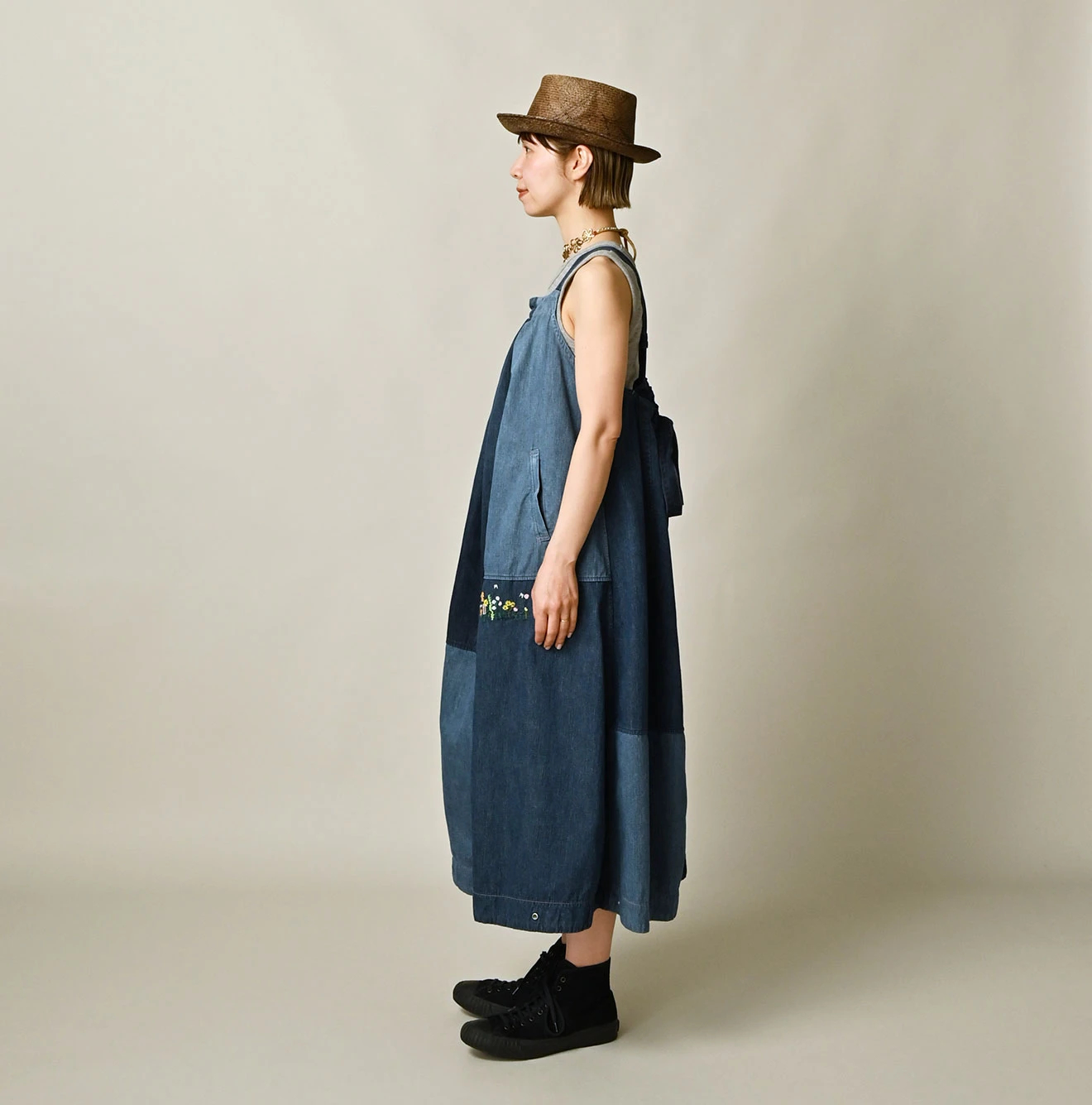 45R(フォーティファイブアール) |ヒッピーパッチワークのタックタックドレス（重）