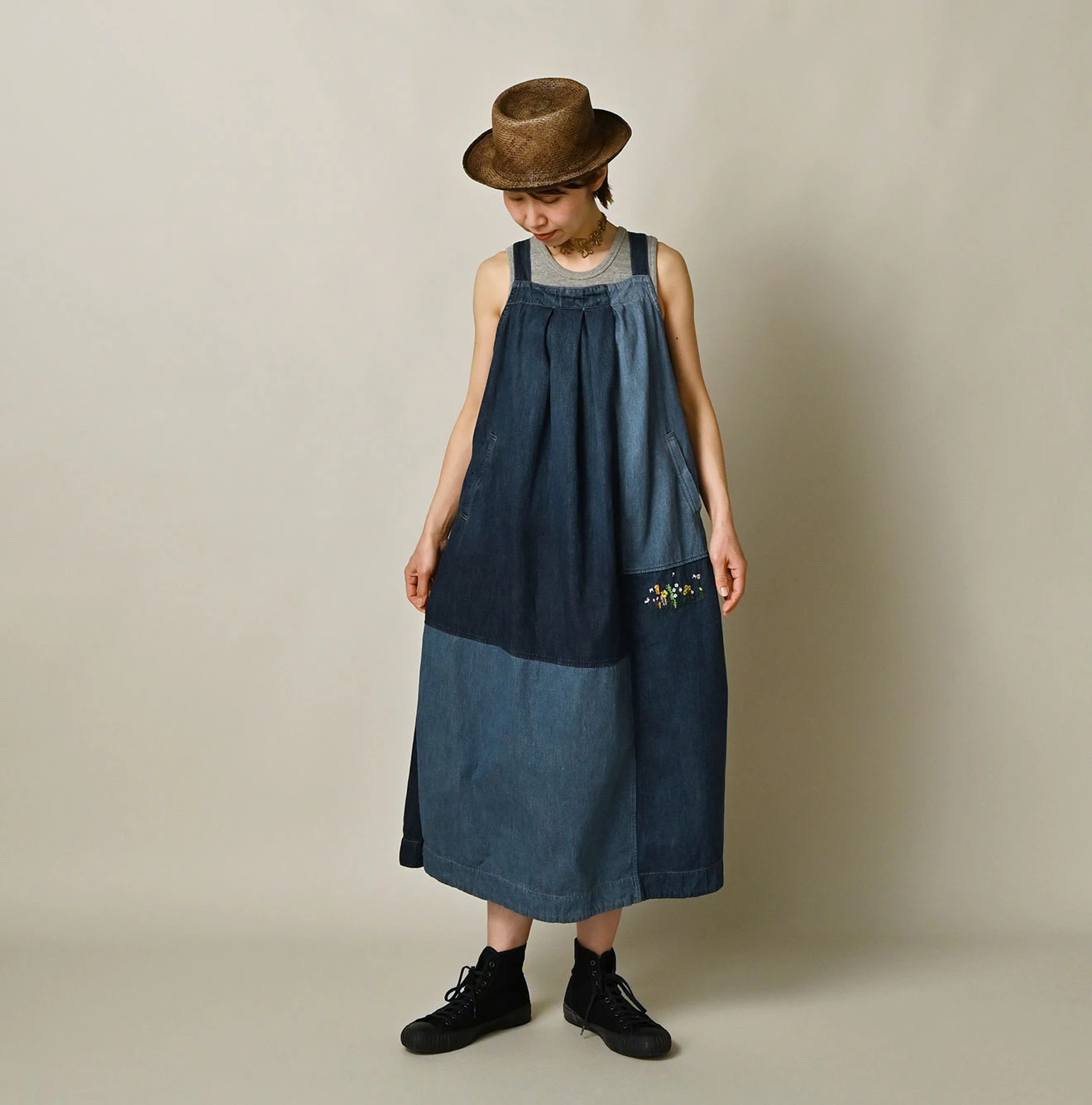 45R(フォーティファイブアール) |ヒッピーパッチワークのタックタックドレス（重）