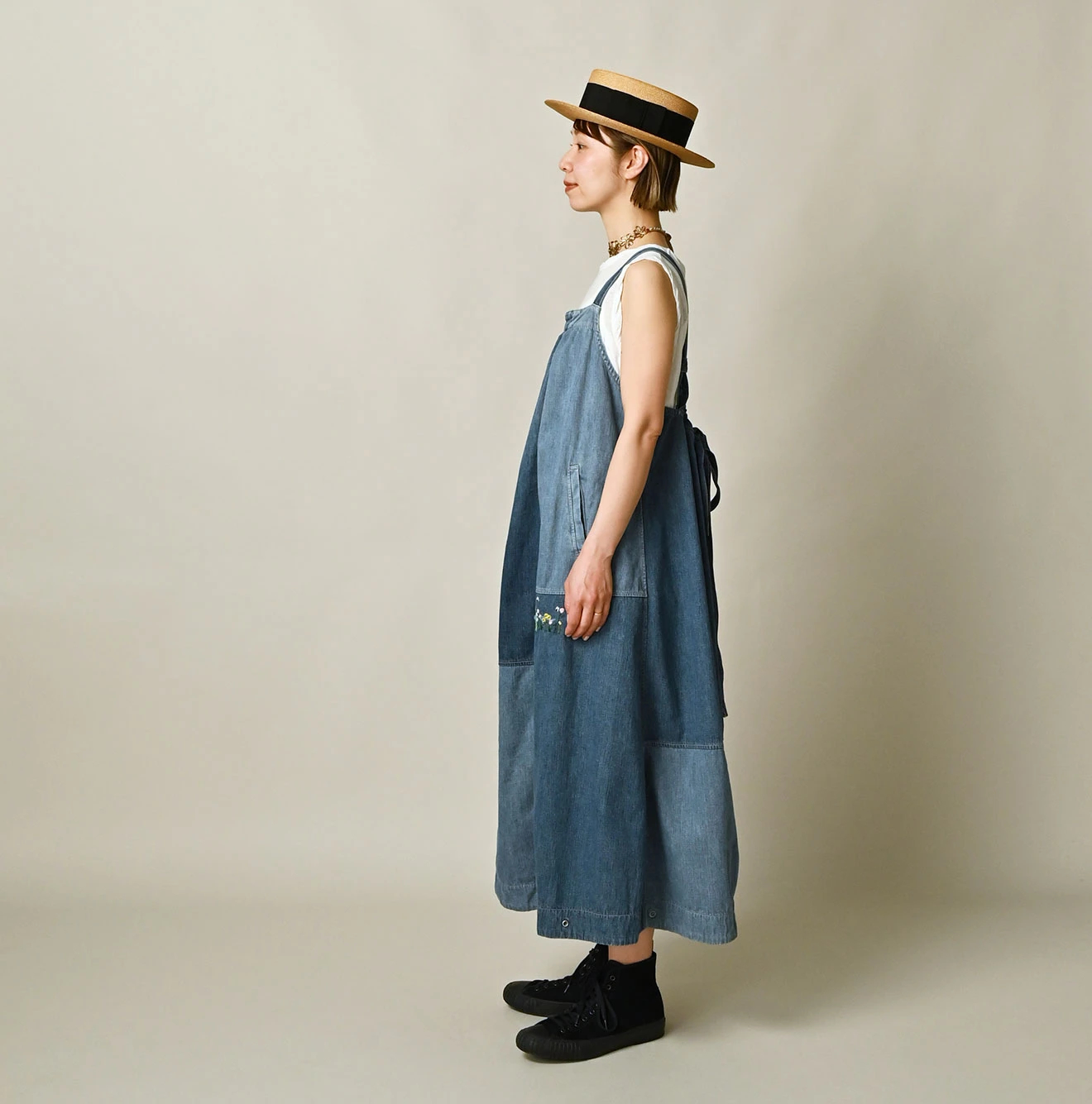 45R(フォーティファイブアール) |ヒッピーパッチワークのタックタックドレス（清）