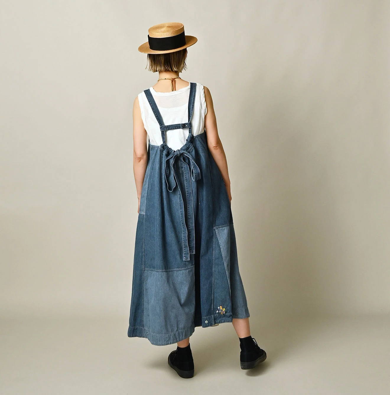 45R(フォーティファイブアール) |ヒッピーパッチワークのタックタックドレス（清）