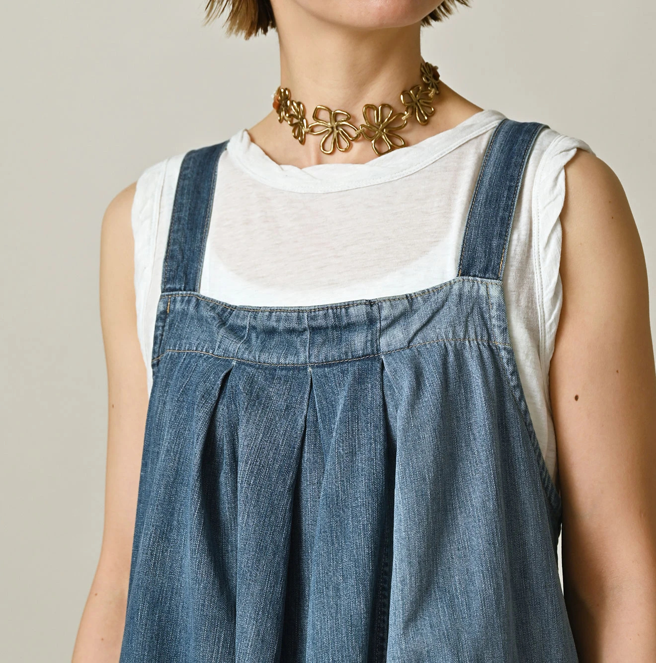 45R(フォーティファイブアール) |ヒッピーパッチワークのタックタックドレス（清）