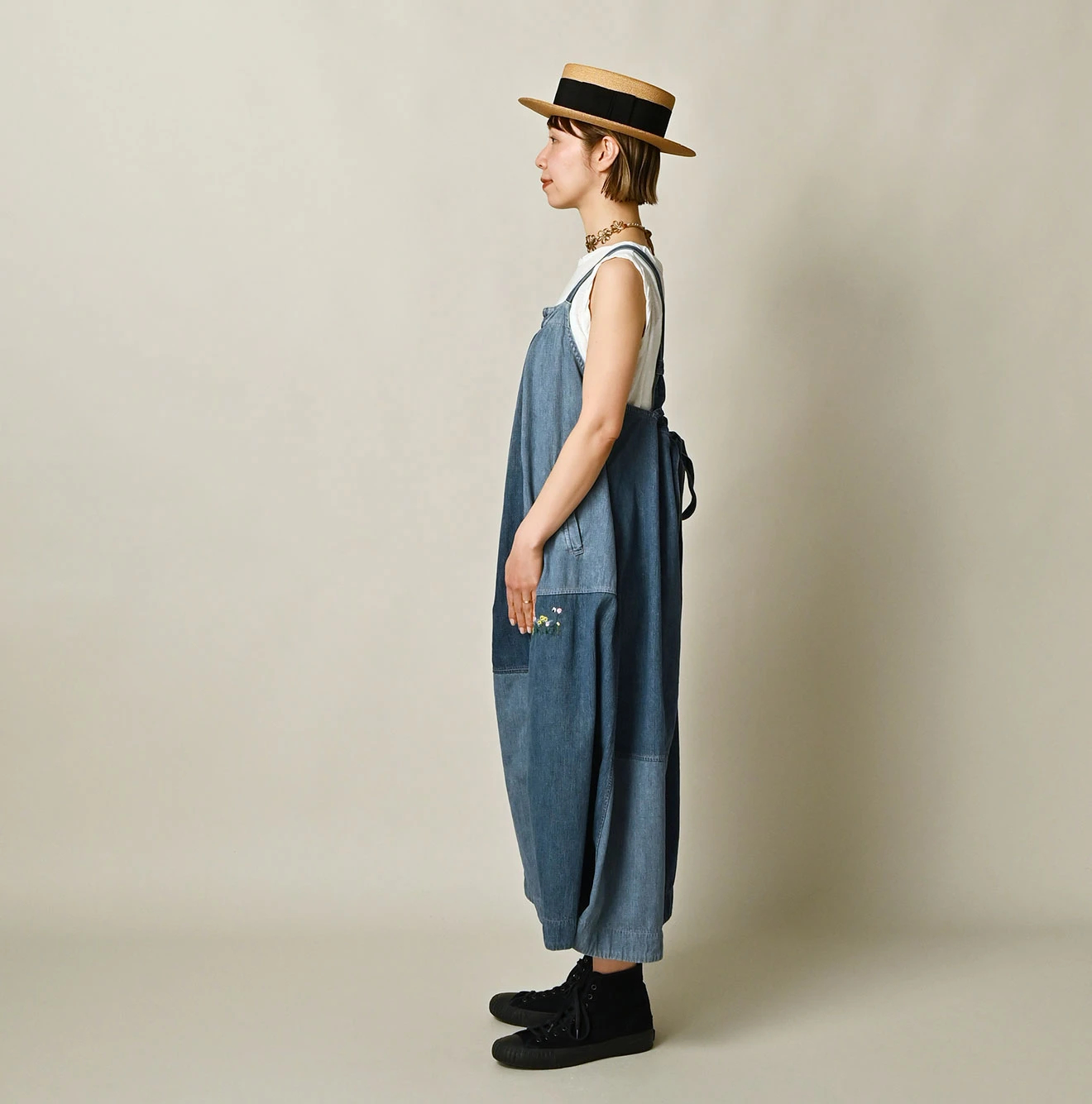 45R(フォーティファイブアール) |ヒッピーパッチワークのタックタックドレス（清）