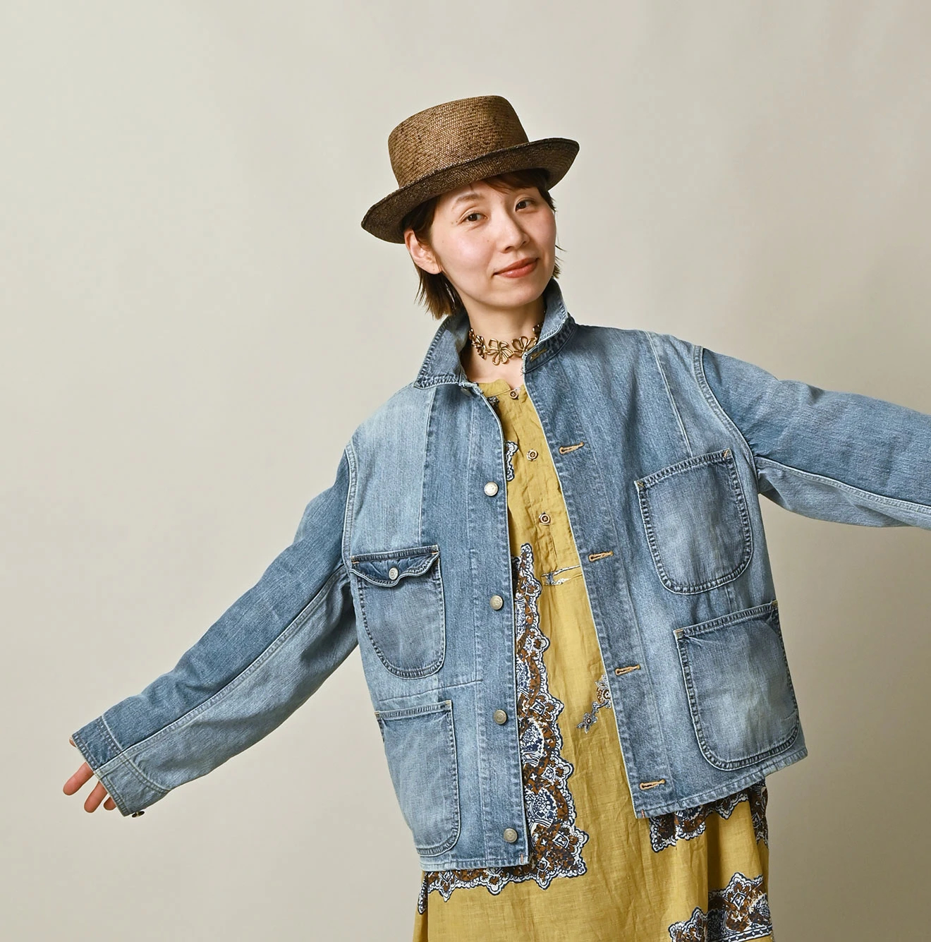 45R(フォーティファイブアール) |ヒッピーパッチワークの908オーシャンカバーオール（清）