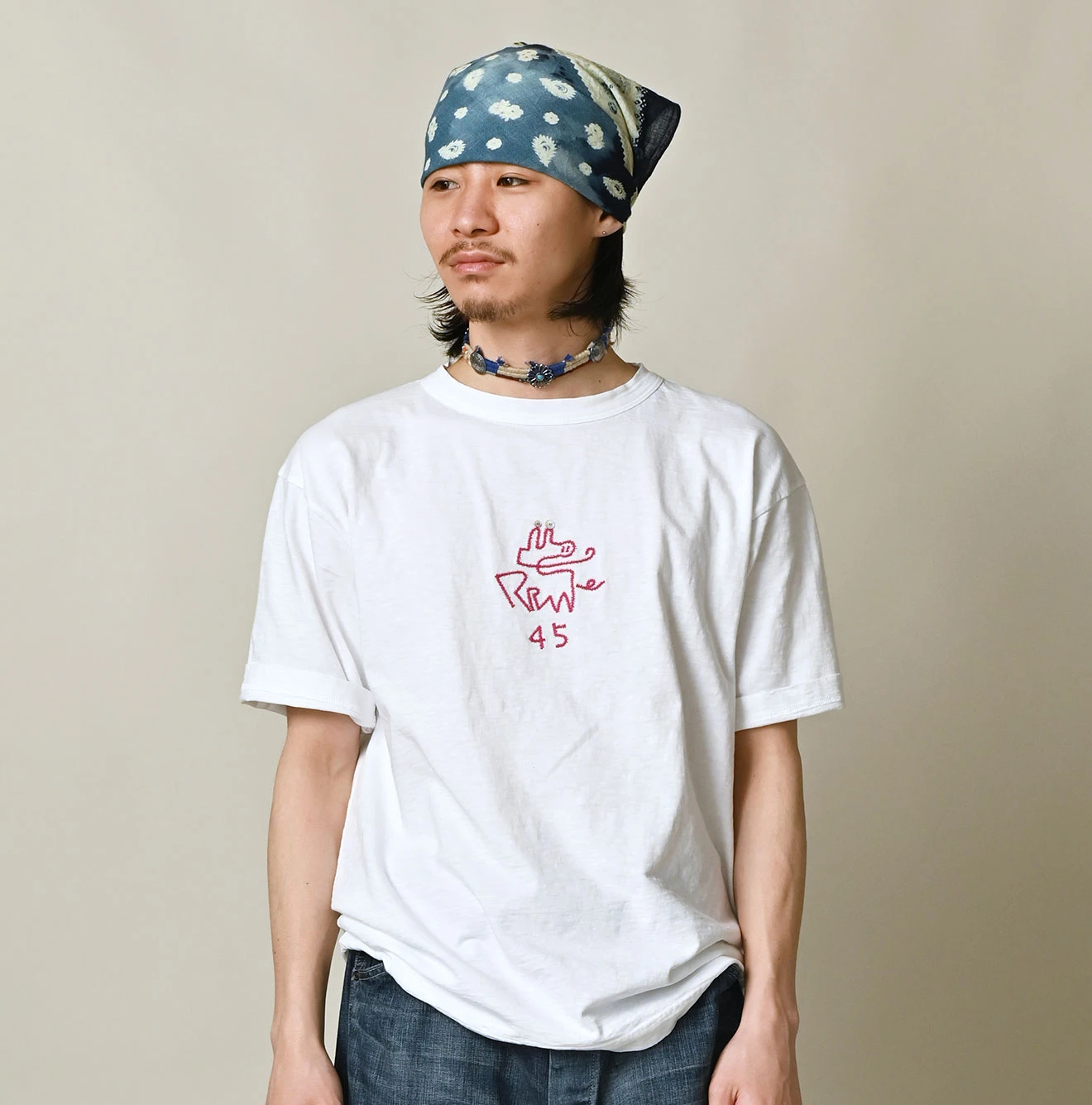 45R(フォーティファイブアール) |ナスッピー刺繍の908Tシャツ