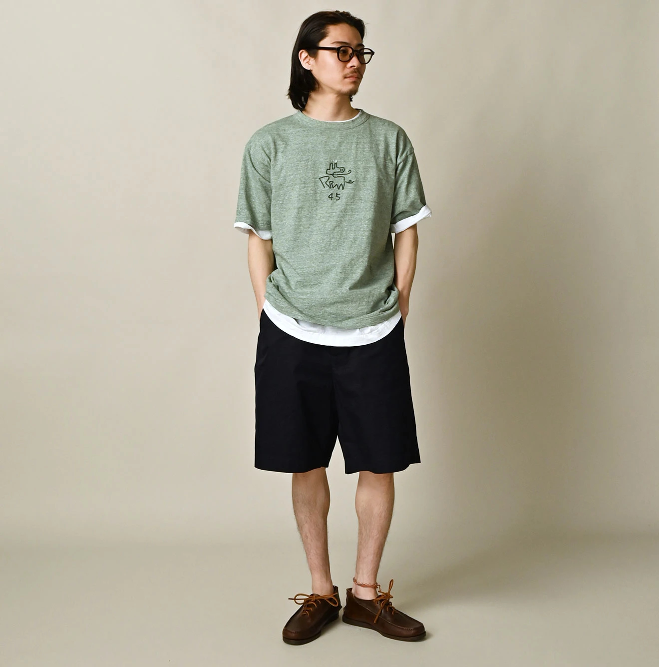 45R(フォーティファイブアール) |ナスッピー刺繍の908Tシャツ（トップ）