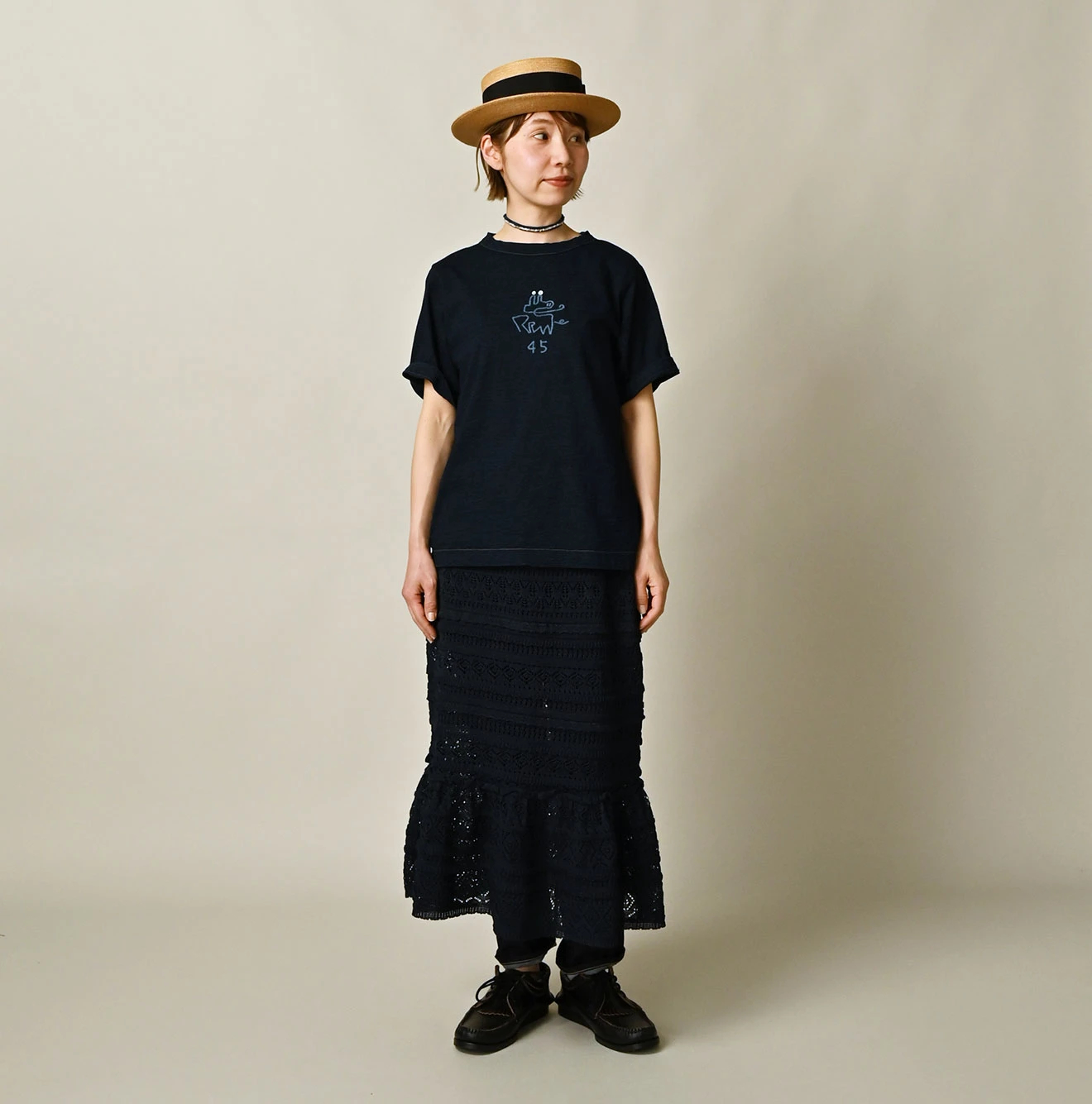 45R（フォーティファイブアール）| ナスッピー刺繍の908Tシャツ