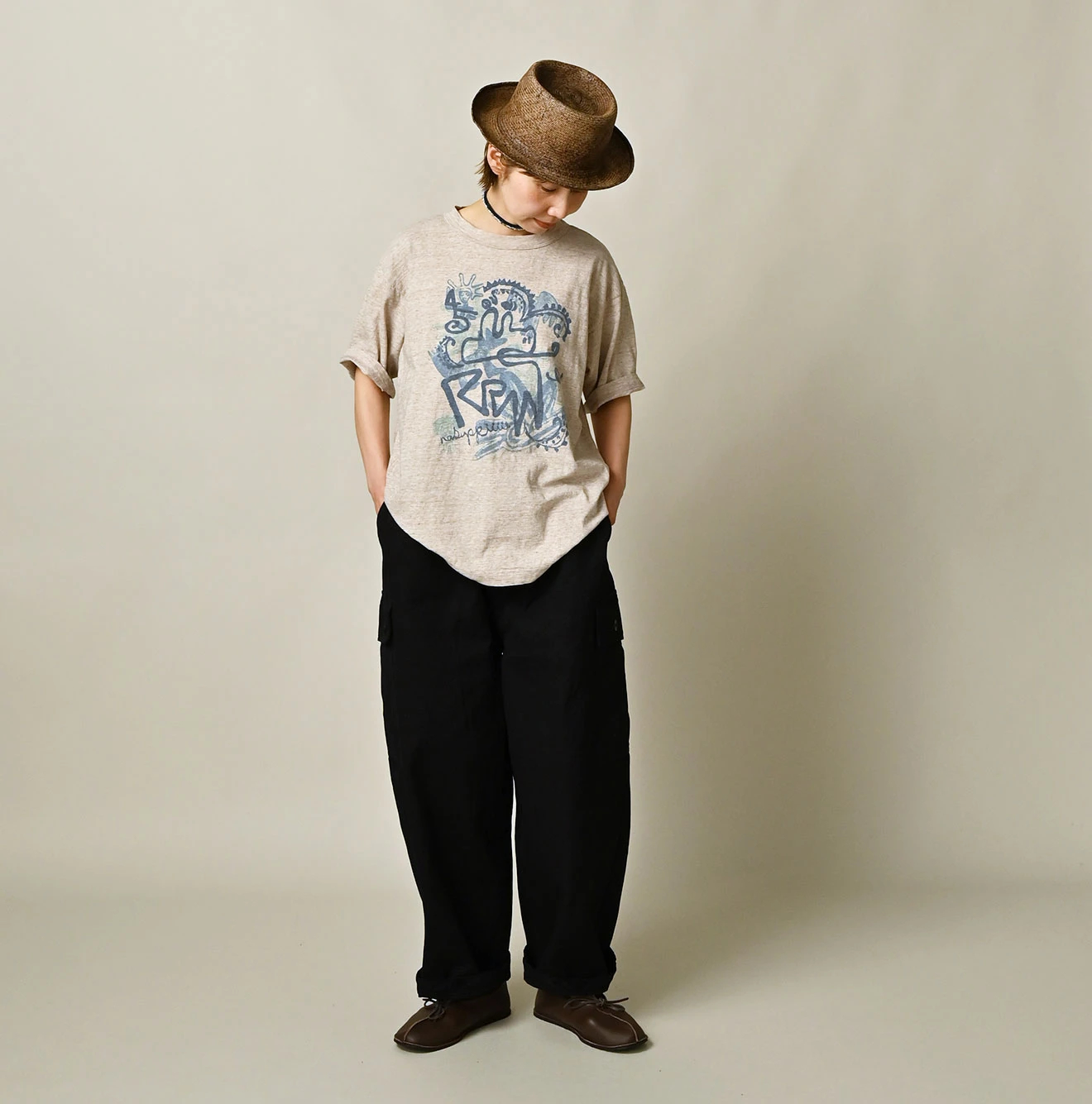 45R(フォーティファイブアール) |ナスッピープリントの908オーシャンTシャツ（トップ）
