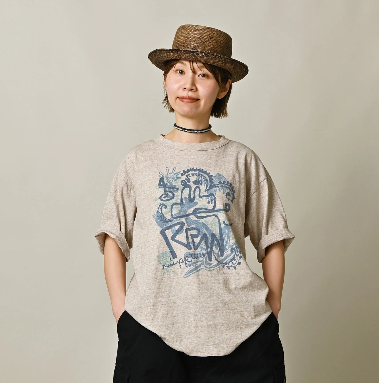 45R(フォーティファイブアール) |ナスッピープリントの908オーシャンTシャツ（トップ）